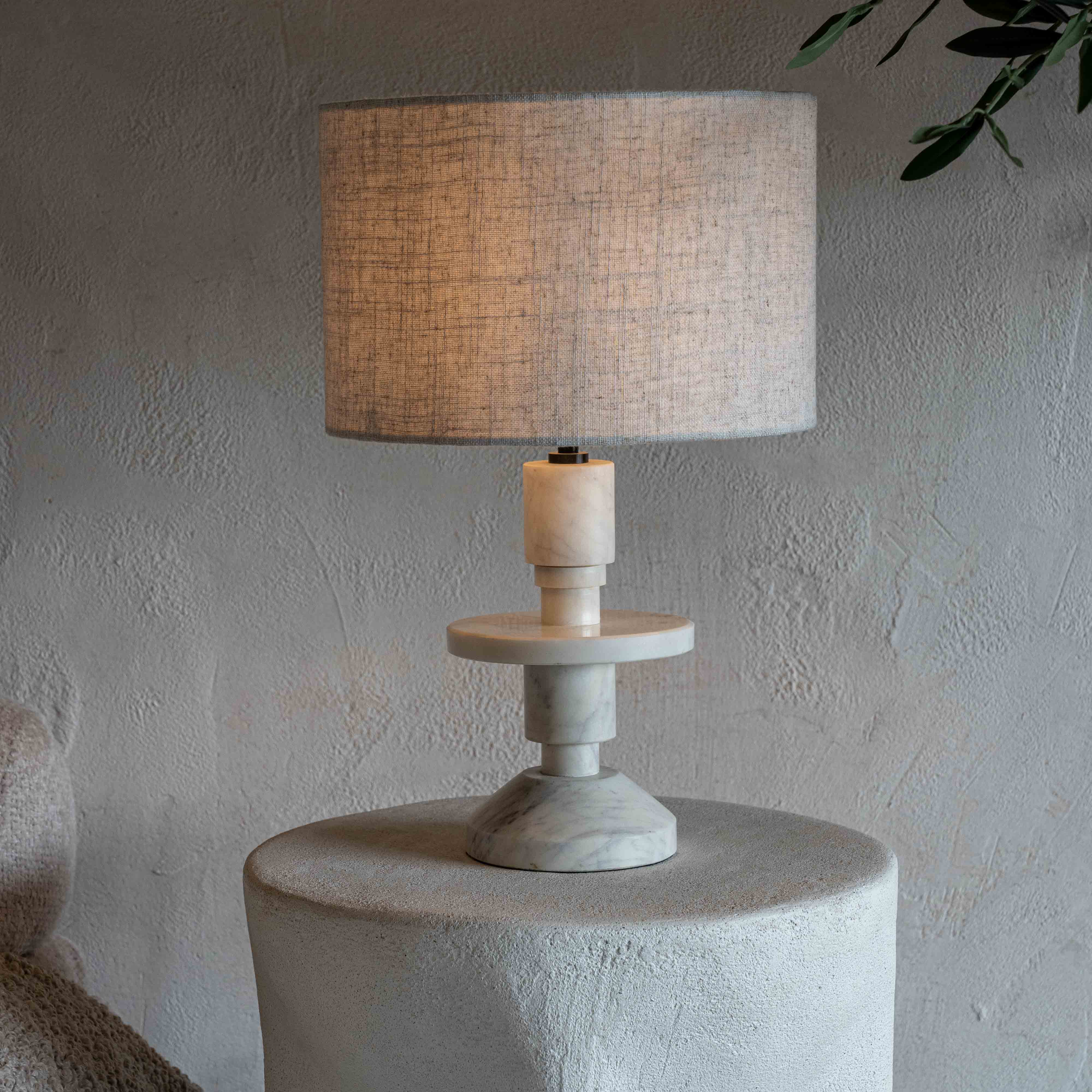 Amani Classic Natural Marble Table Lamp - Table Lamp - WS Living - UAE Modern Home Furniture Stores in Dubai