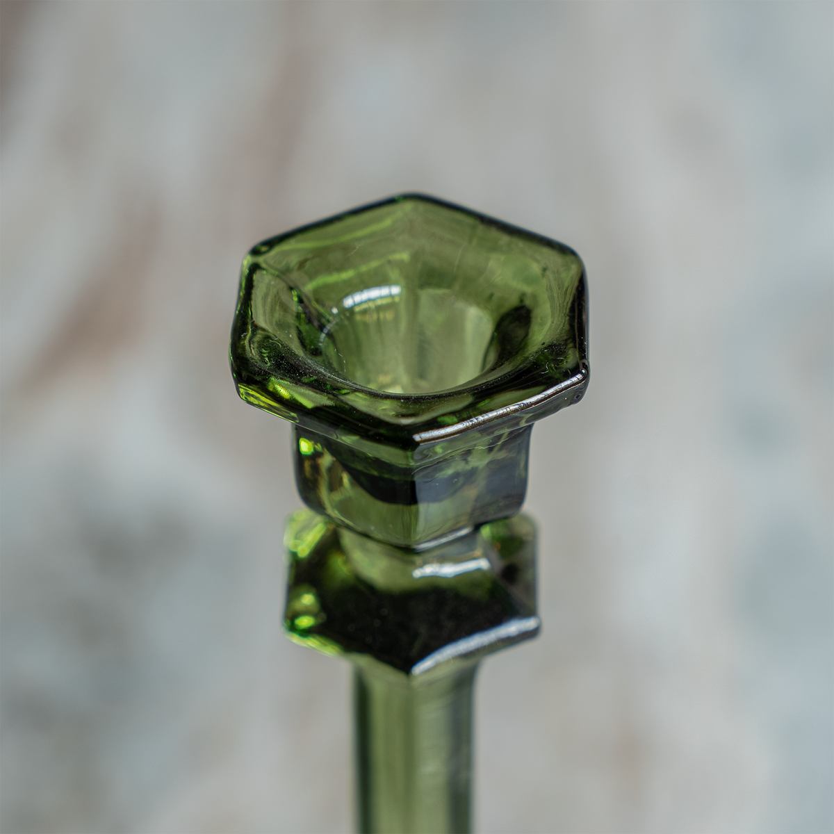 Amelia Green Glass Taper Candle Holder