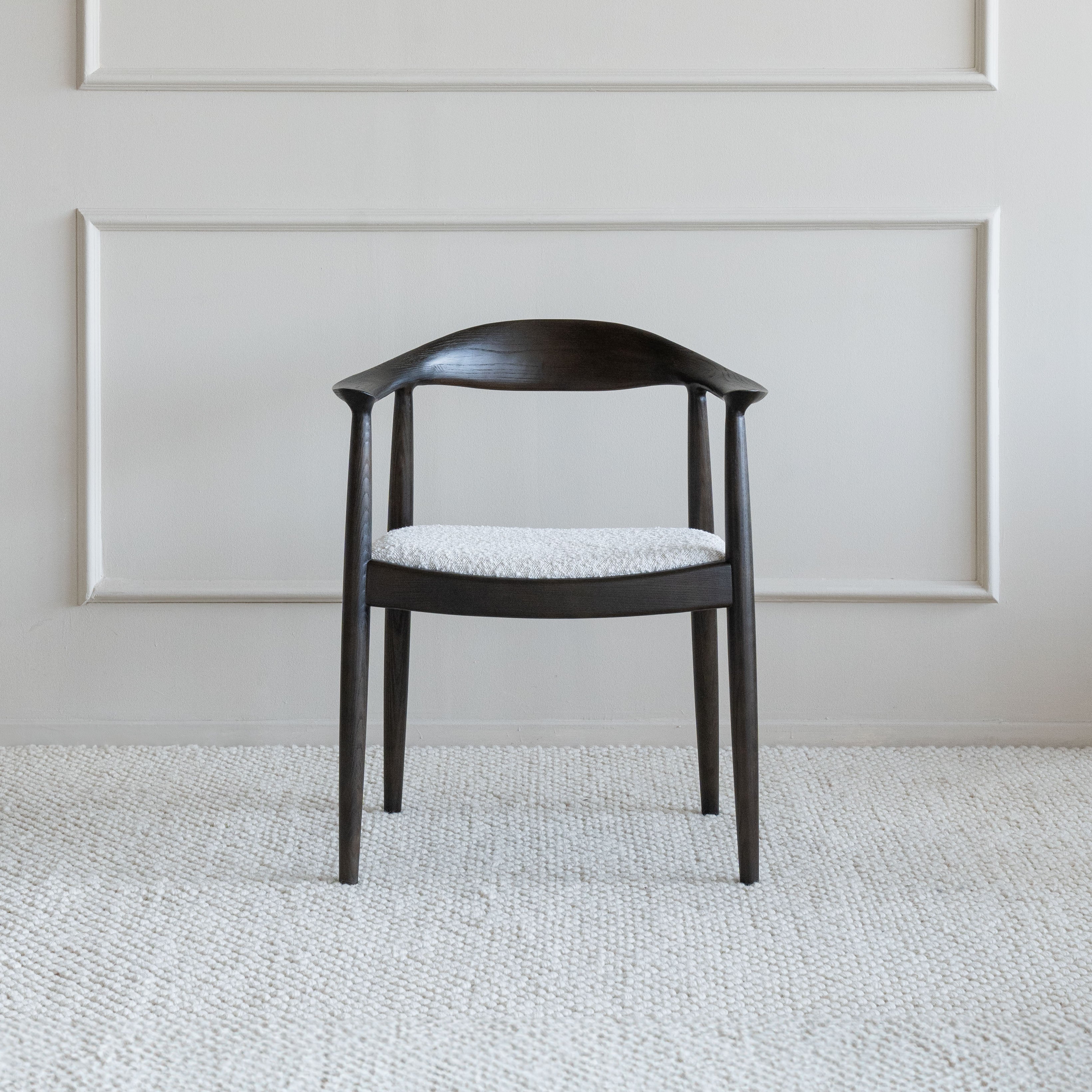 Hanii Black Natural Wood Dining Chair (CH27.S) - Dining Chairs - WS Living Furniture Furniture Store in Dubai