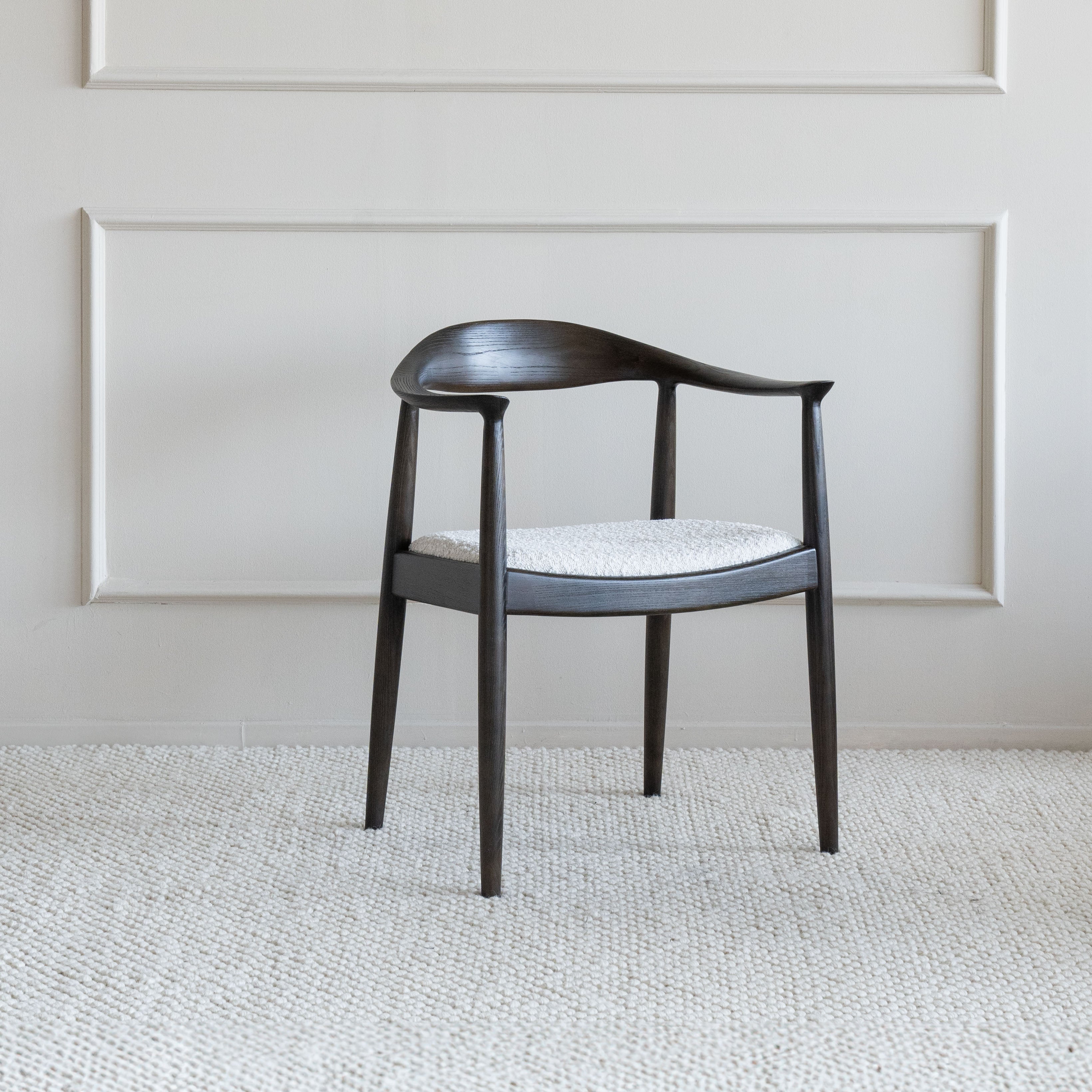 Hanii Black Natural Wood Dining Chair (CH27.S) - Dining Chairs - WS Living Furniture Furniture Store in Dubai