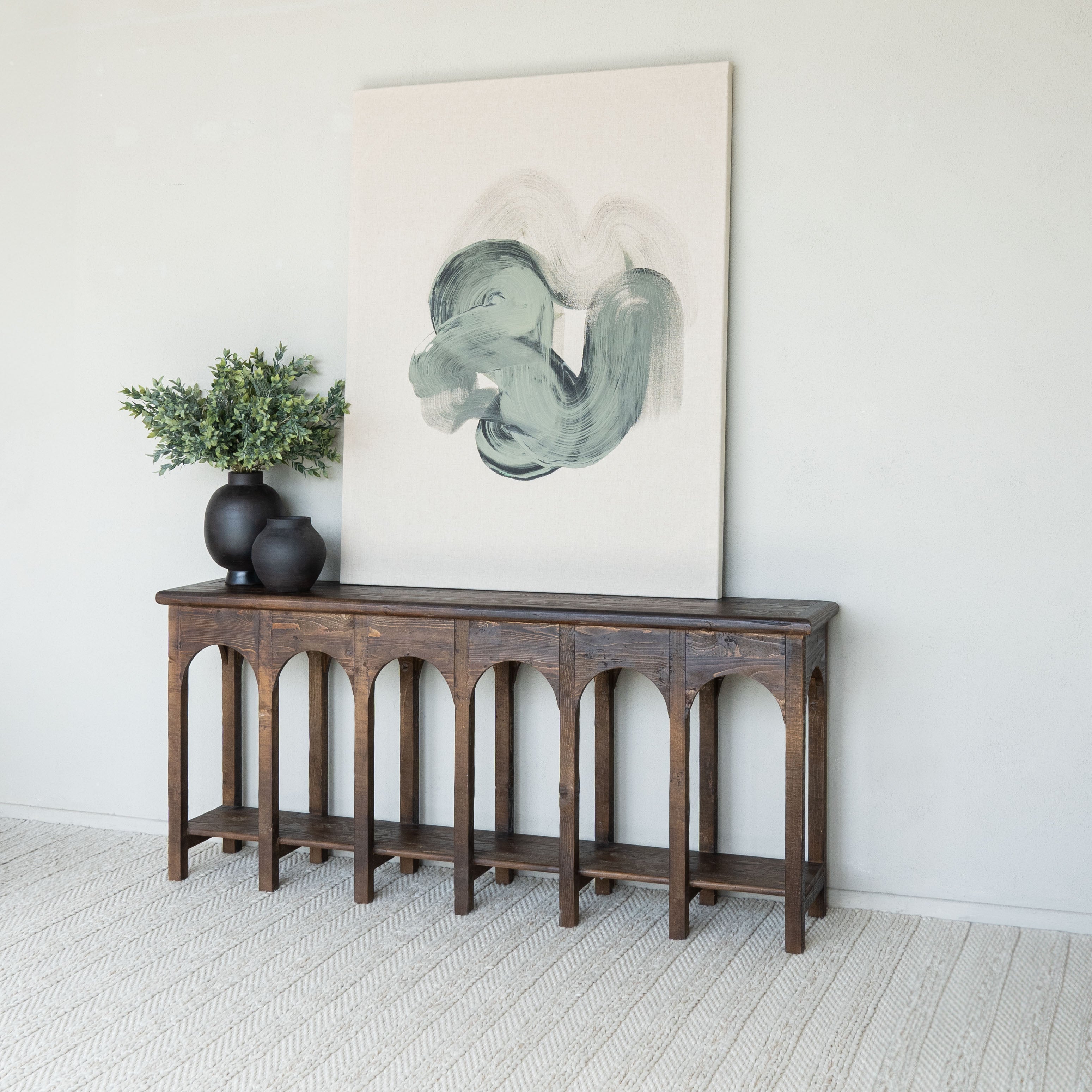 Andalus Long Arched Wood Console Table - Consoles - WS Living - UAE Modern Home Furniture Stores in Dubai