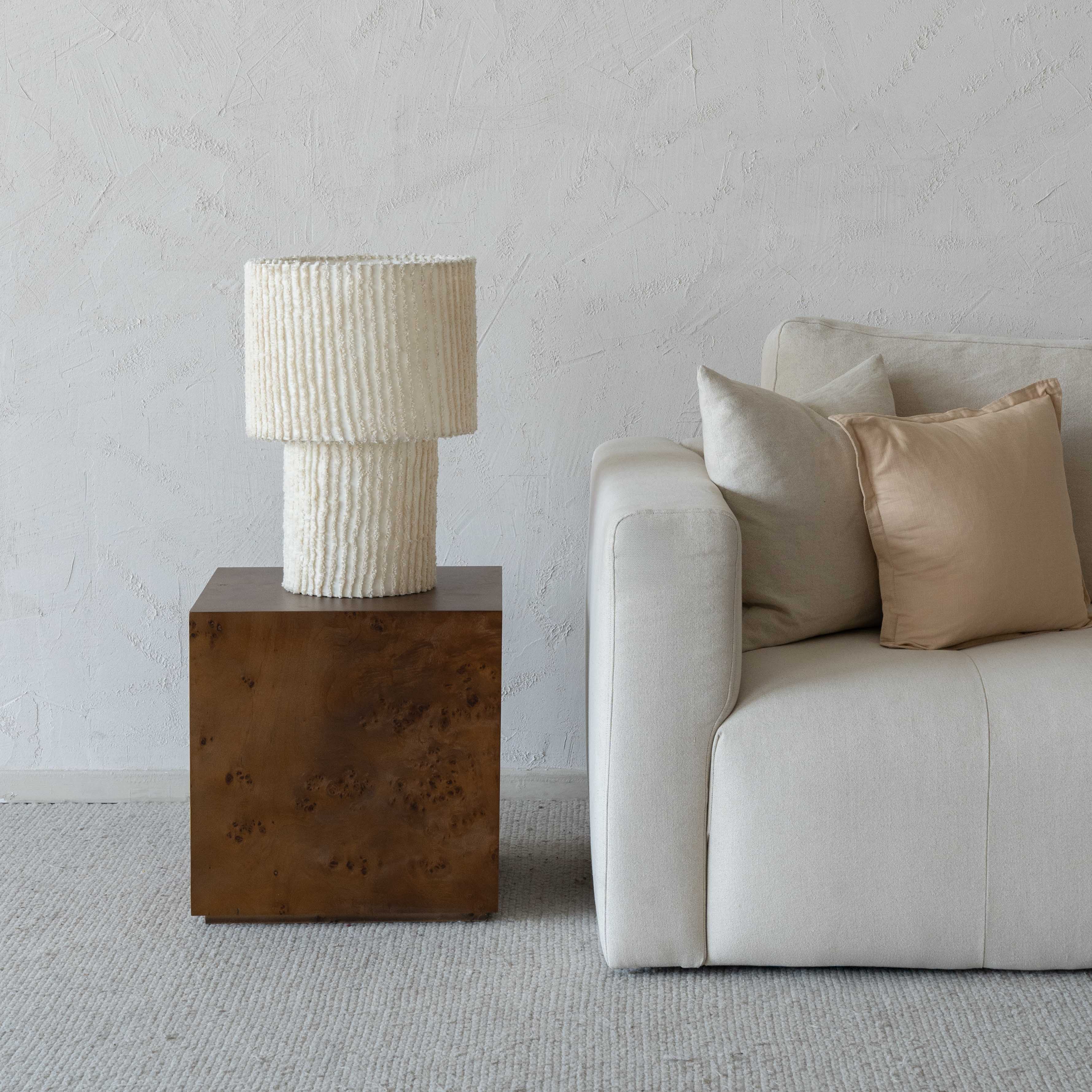 Artisan Cube Dark Walnut Classic Burl Wood End Side Table - Side Tables - WS Living Furniture  Furniture Store in Dubai