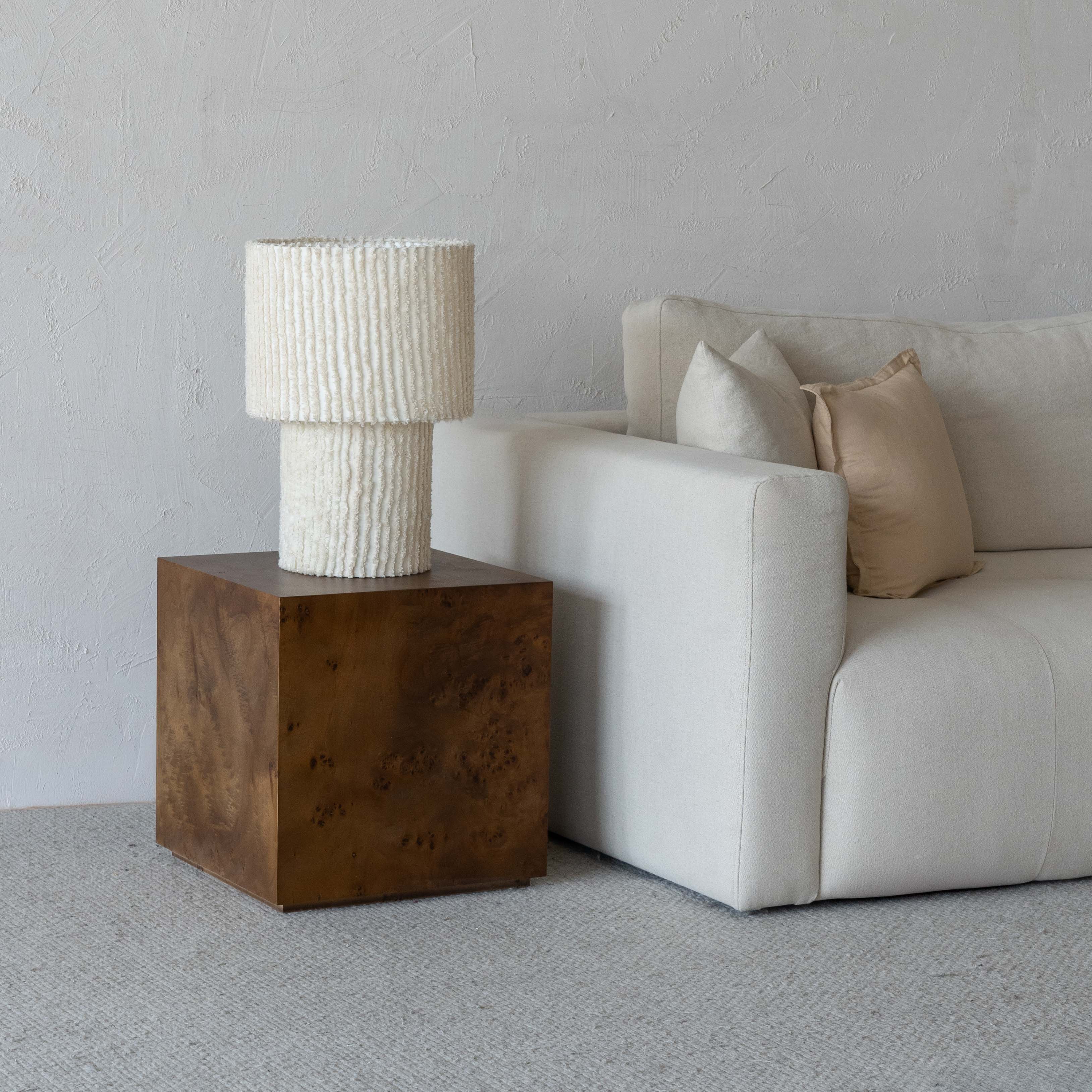 Artisan Cube Dark Walnut Classic Burl Wood End Side Table - Side Tables - WS Living Furniture  Furniture Store in Dubai