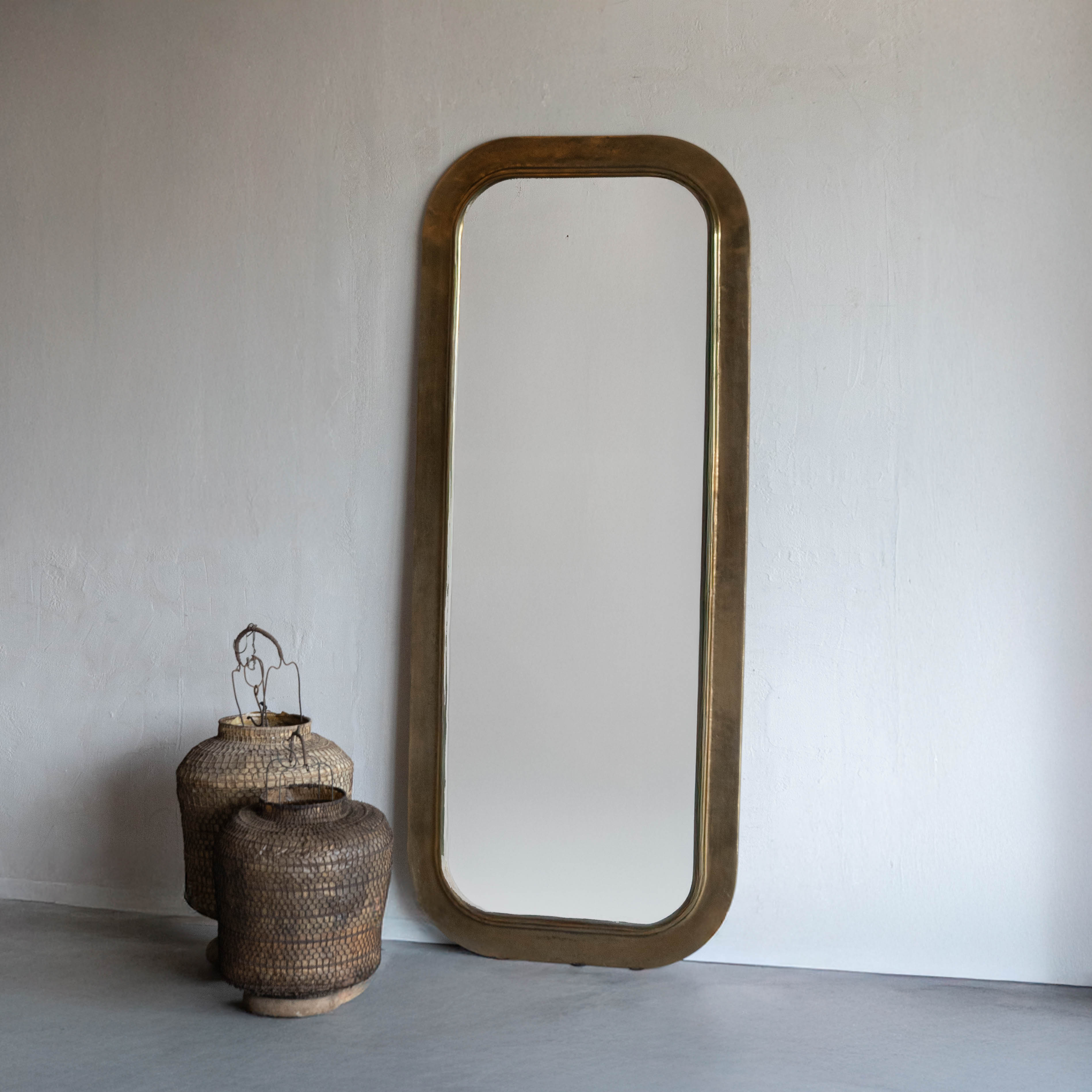 Arvid Antique Brass Full Length Floor Mirror - Mirrors - WS Living Furniture Furniture Store in Dubai