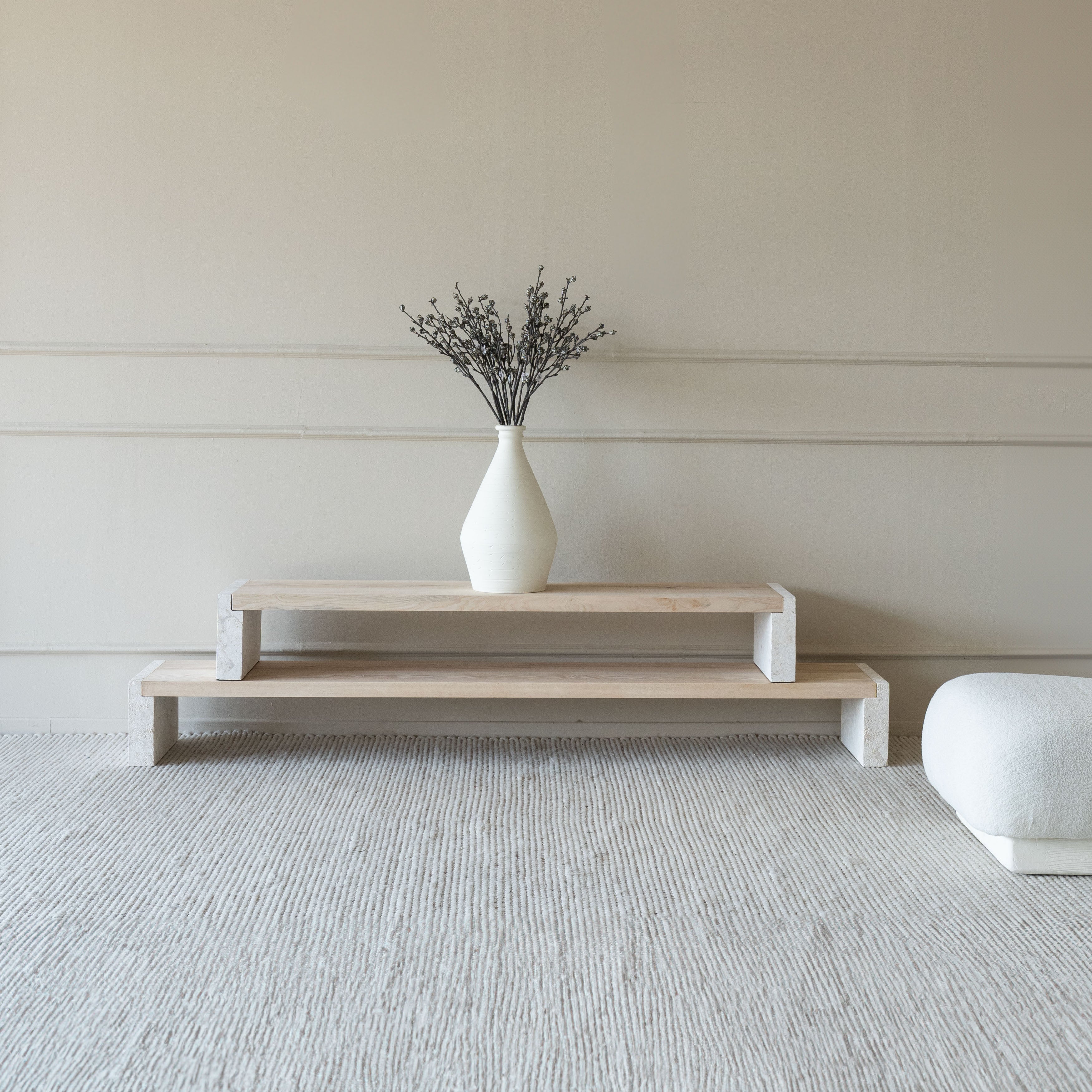 Athens Two Layers - Lime stone TV unit - TV Units - WS Living Furniture Furniture Store in Dubai