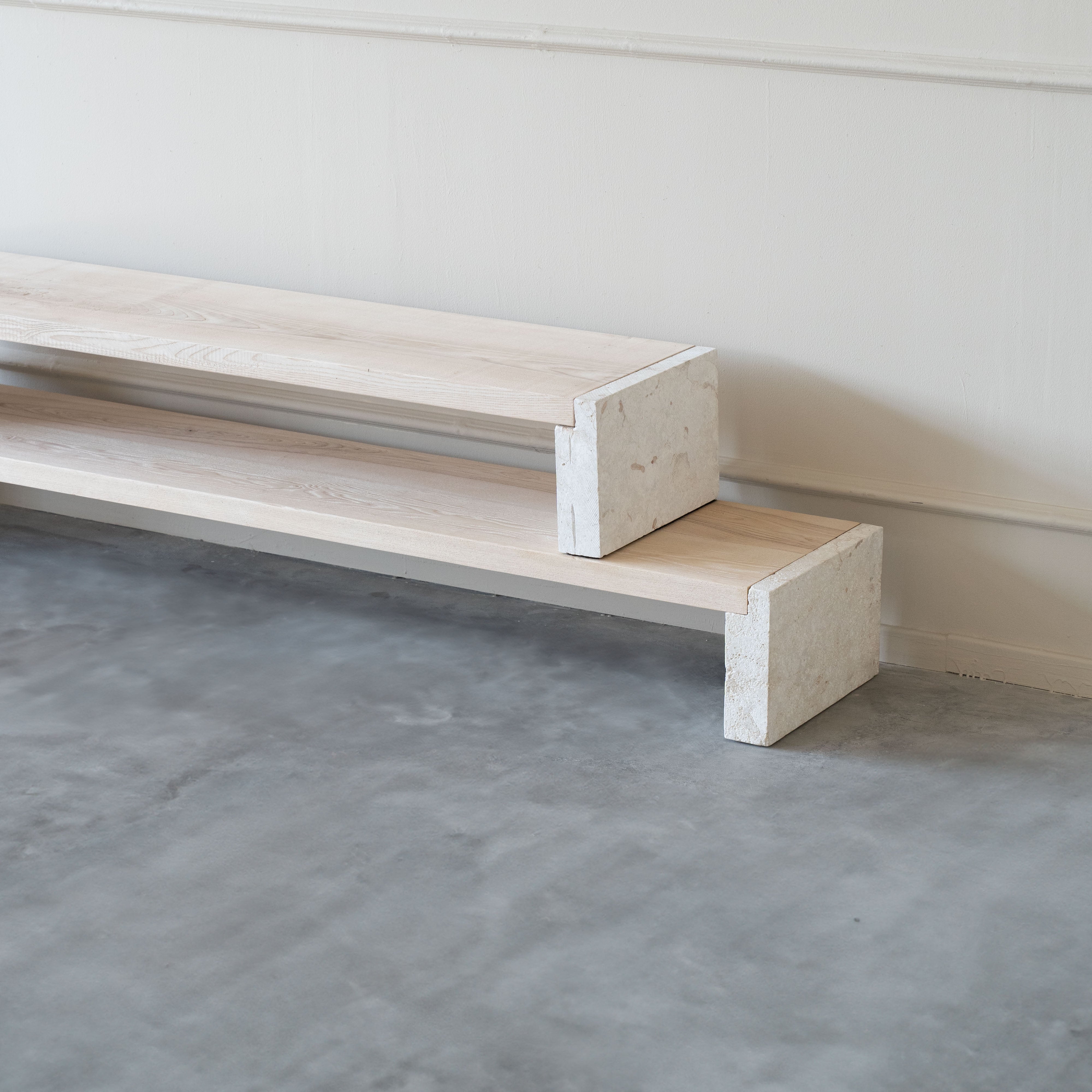 Athens Two Layers - Lime stone TV unit - TV Units - WS Living Furniture Furniture Store in Dubai