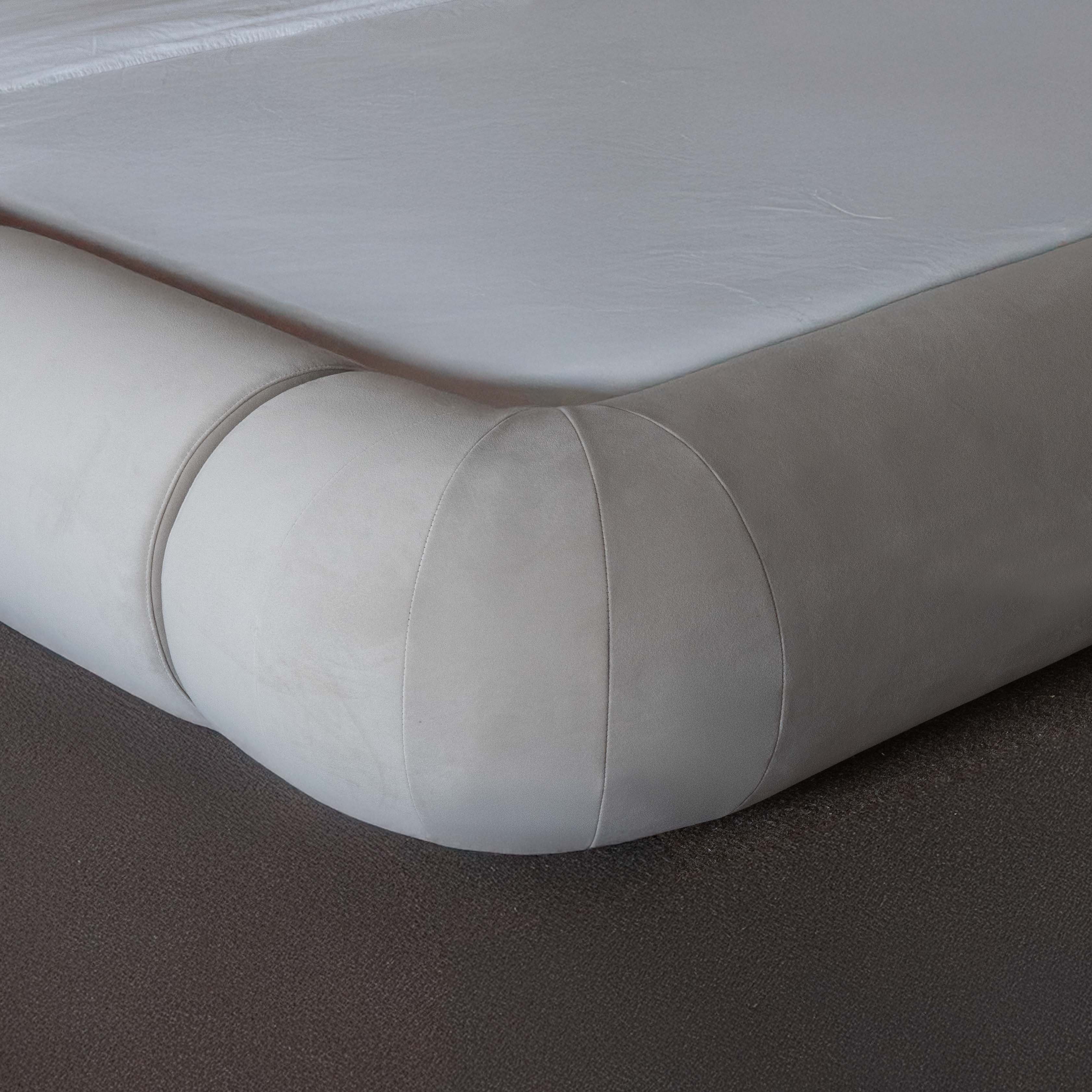 Morano Bespoke Modern Beige Curve Head King Size Bed - Bed - WS Living Furniture Furniture Store in Dubai