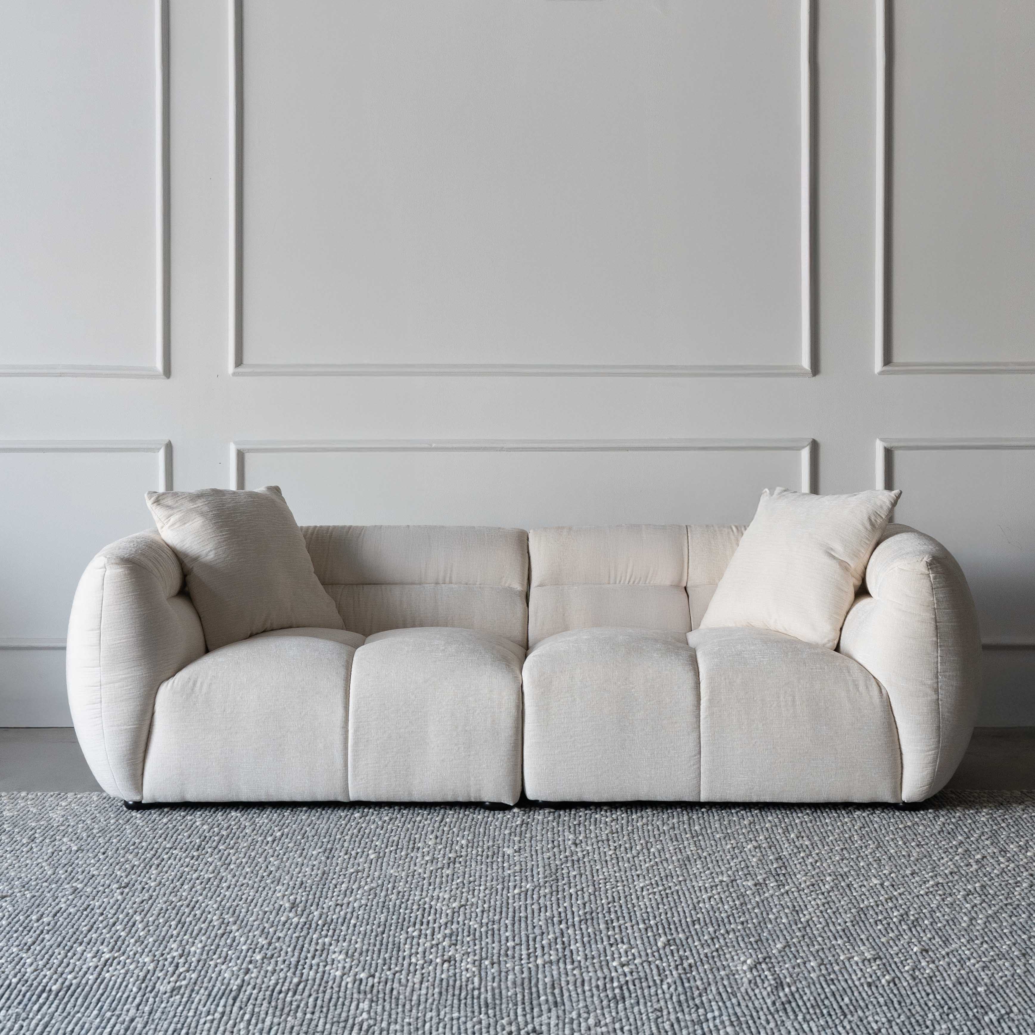 Aurelia White Comfortable Modern 3 Seater Sofa - Sofas - WS Living Furniture Furniture Store in Dubai