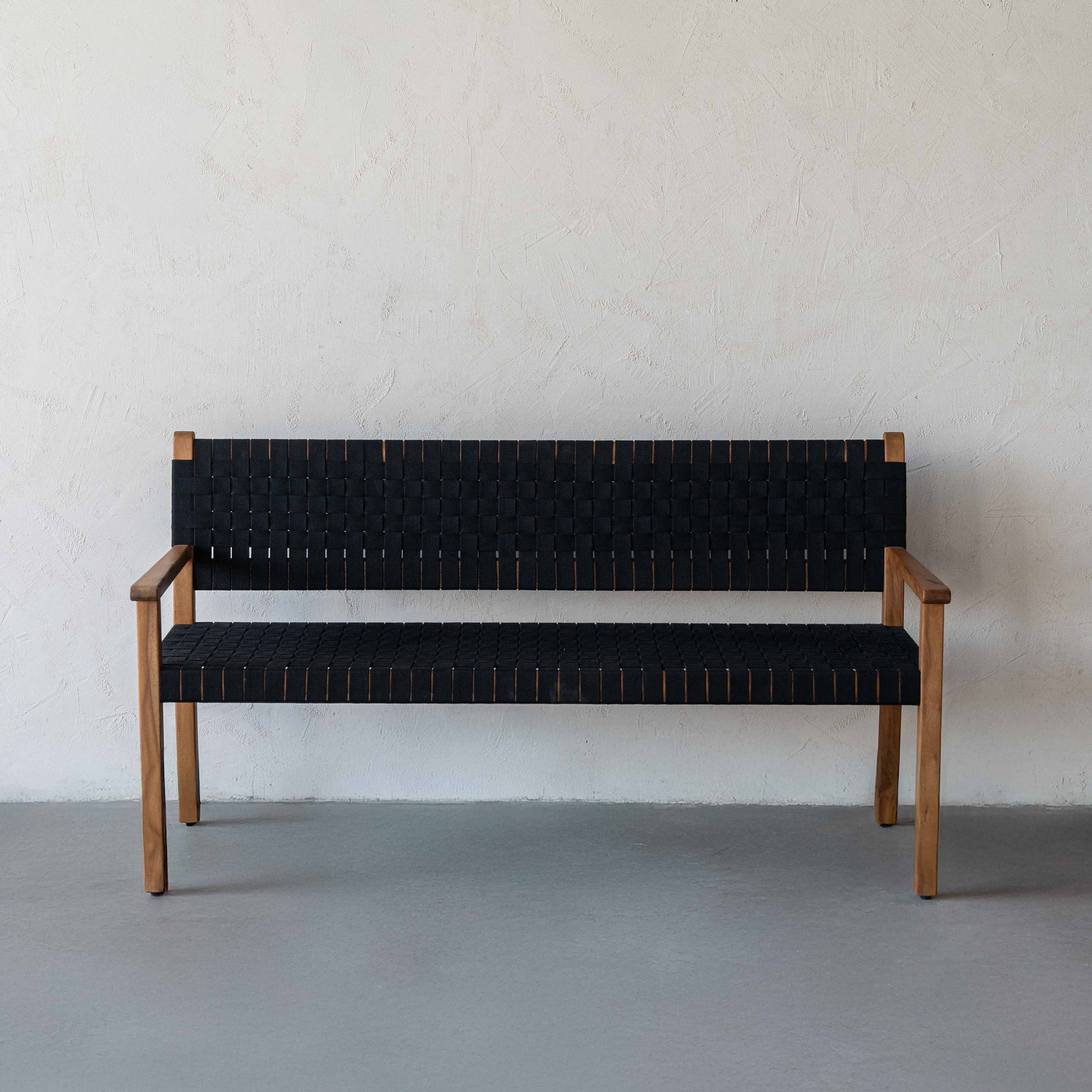 Avalon Solid Wood & Black Rope Lounger Sofa| 3 Seater Sofa - (CW-12810) - Sofas - WS Living Furniture Furniture Store in Dubai