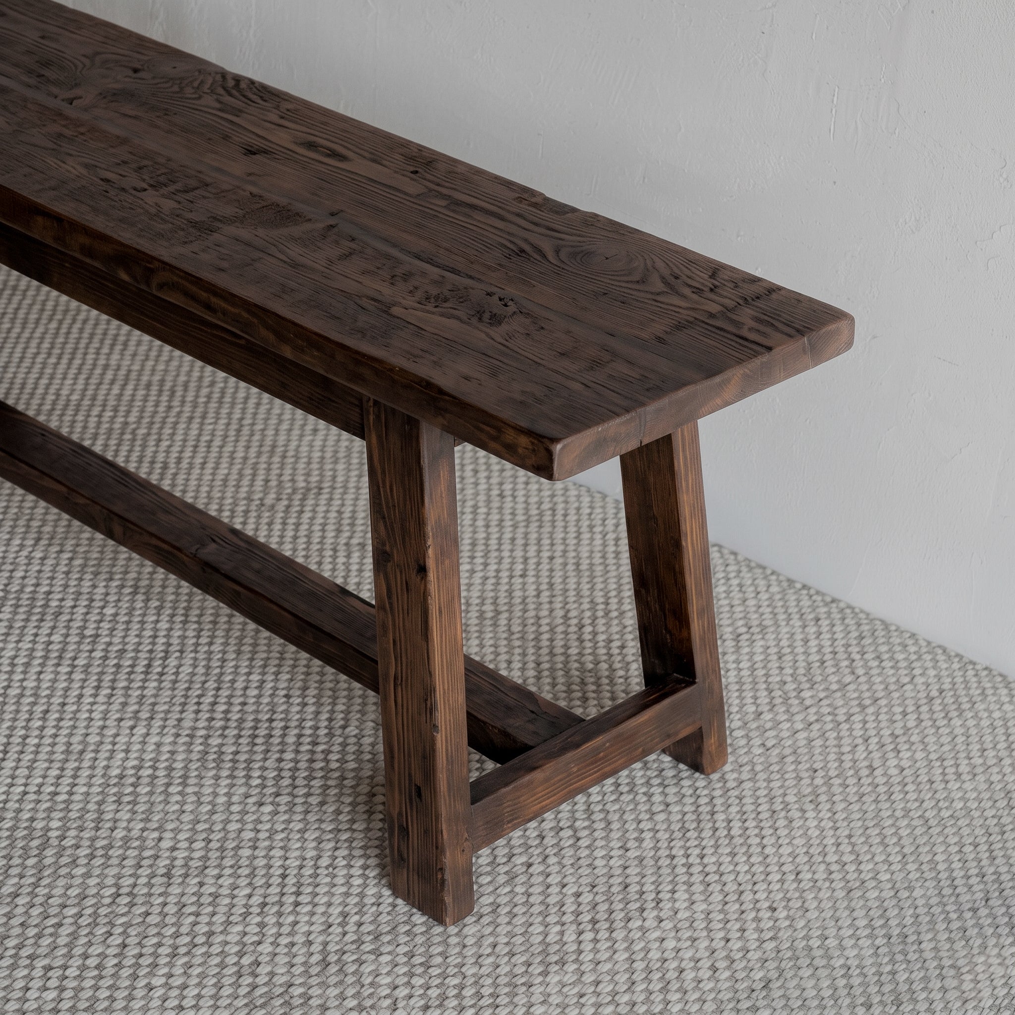Tommy Rectangle Wooden Bench - WALNUT