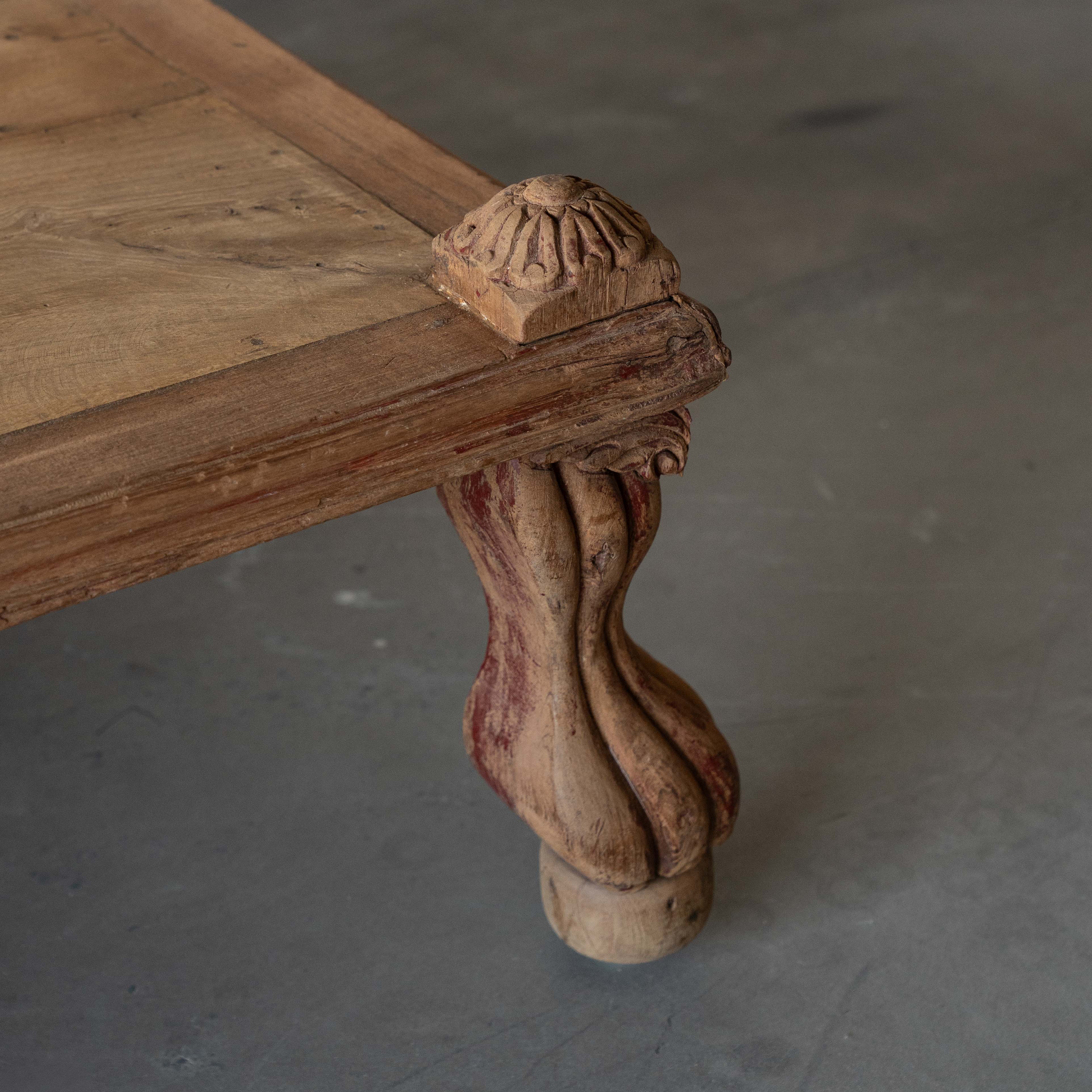 Baithak Indian Antique Teak Wood Coffee Table