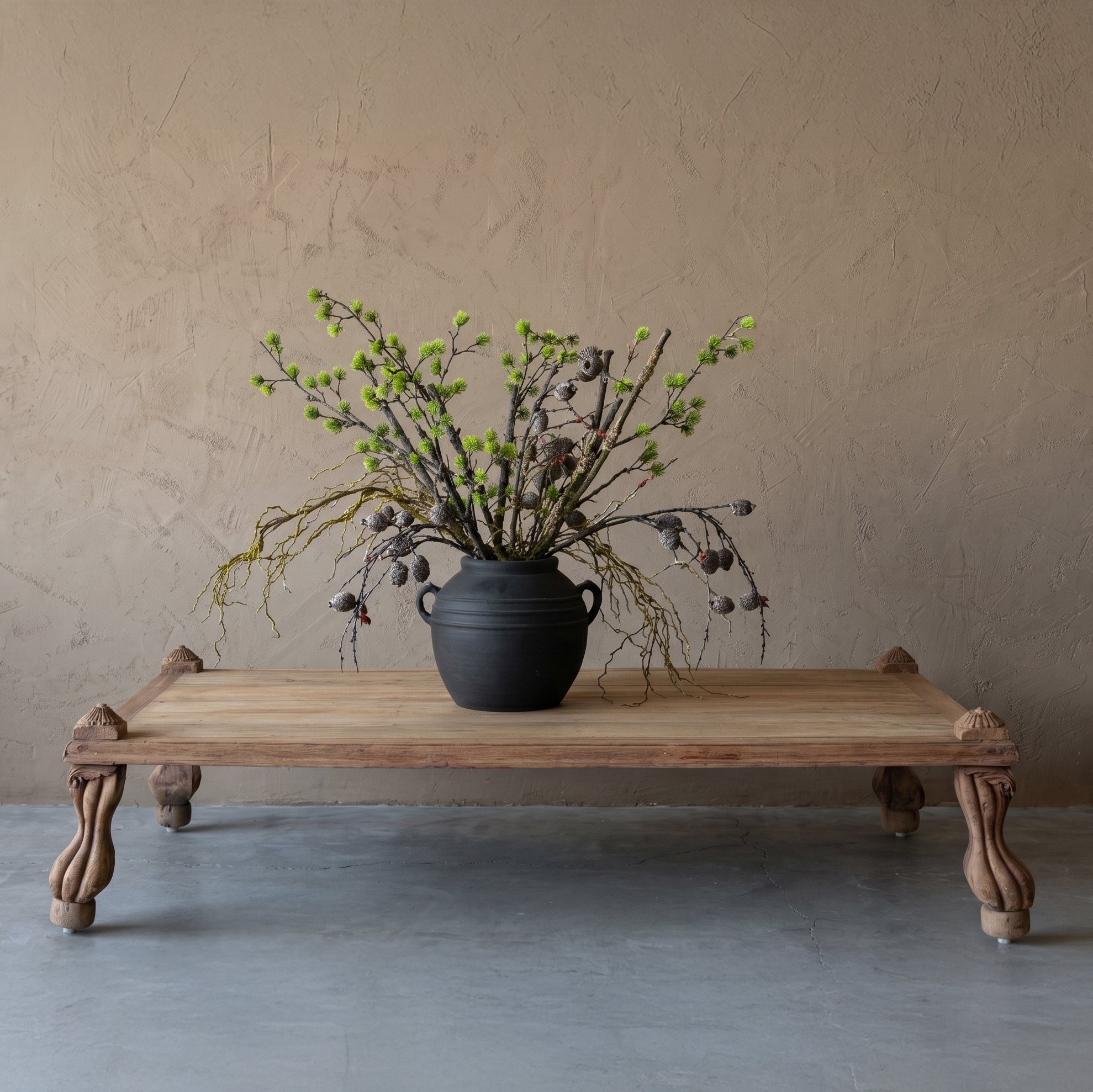 Baithak Indian Antique Teak Wood Coffee Table