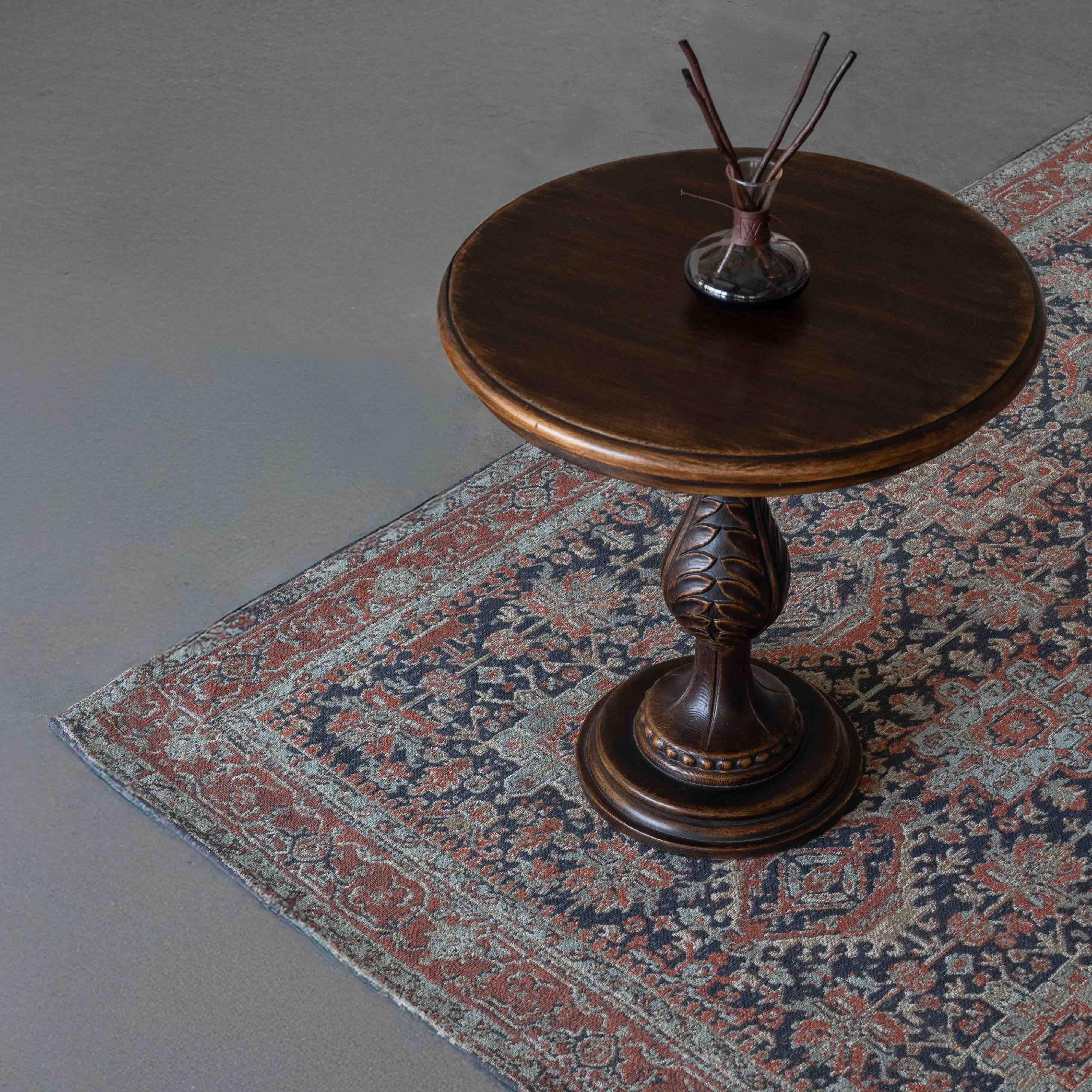 Baluch Dusty Blue Vintage Style Cotton Woven Runner Rug ( 70x240cm ) - Rugs - WS Living Furniture Furniture Store in Dubai