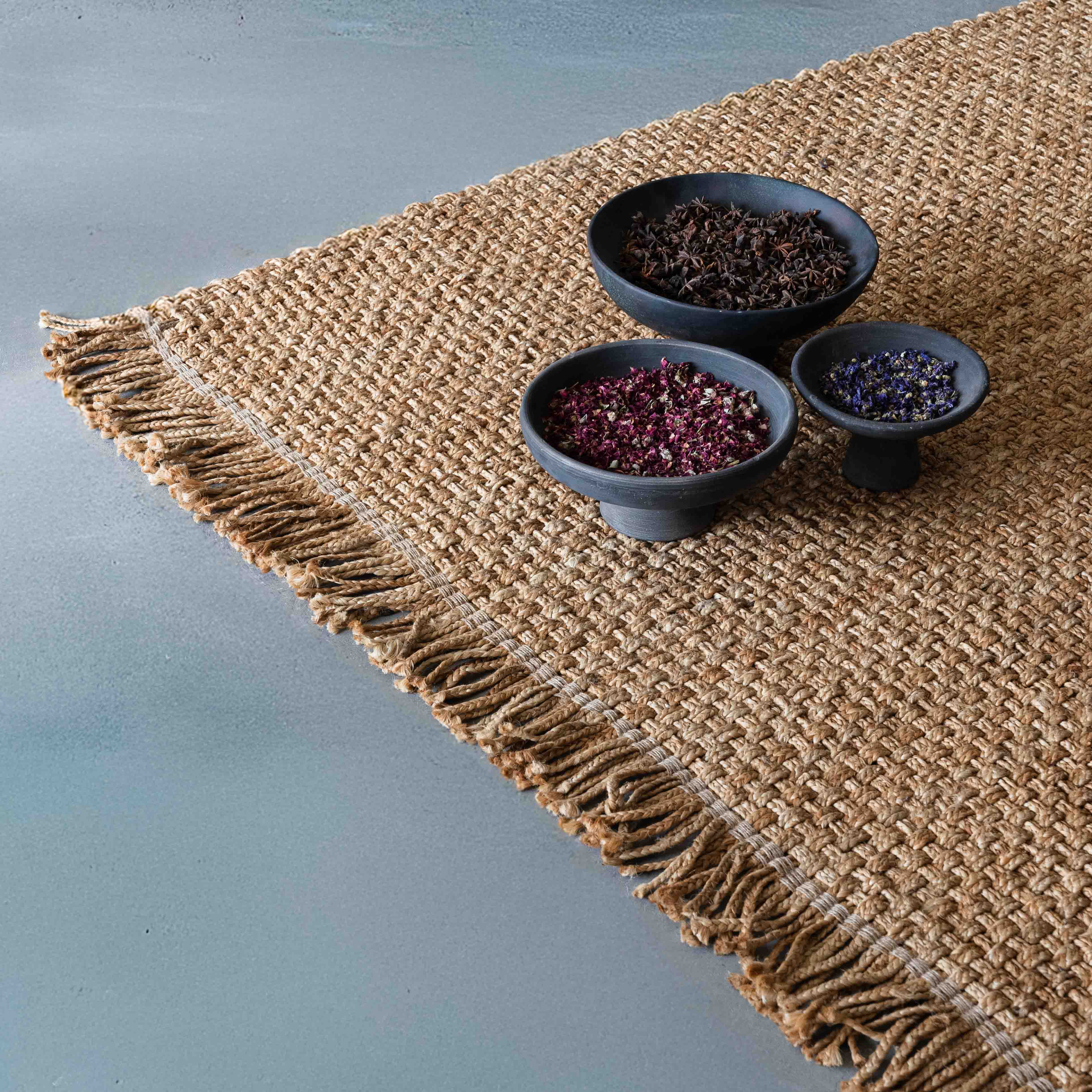Basket Weave BRJ Jute Blend Brown Handcrafted Jute Rug - Rugs - WS Living Furniture  Furniture Store in Dubai
