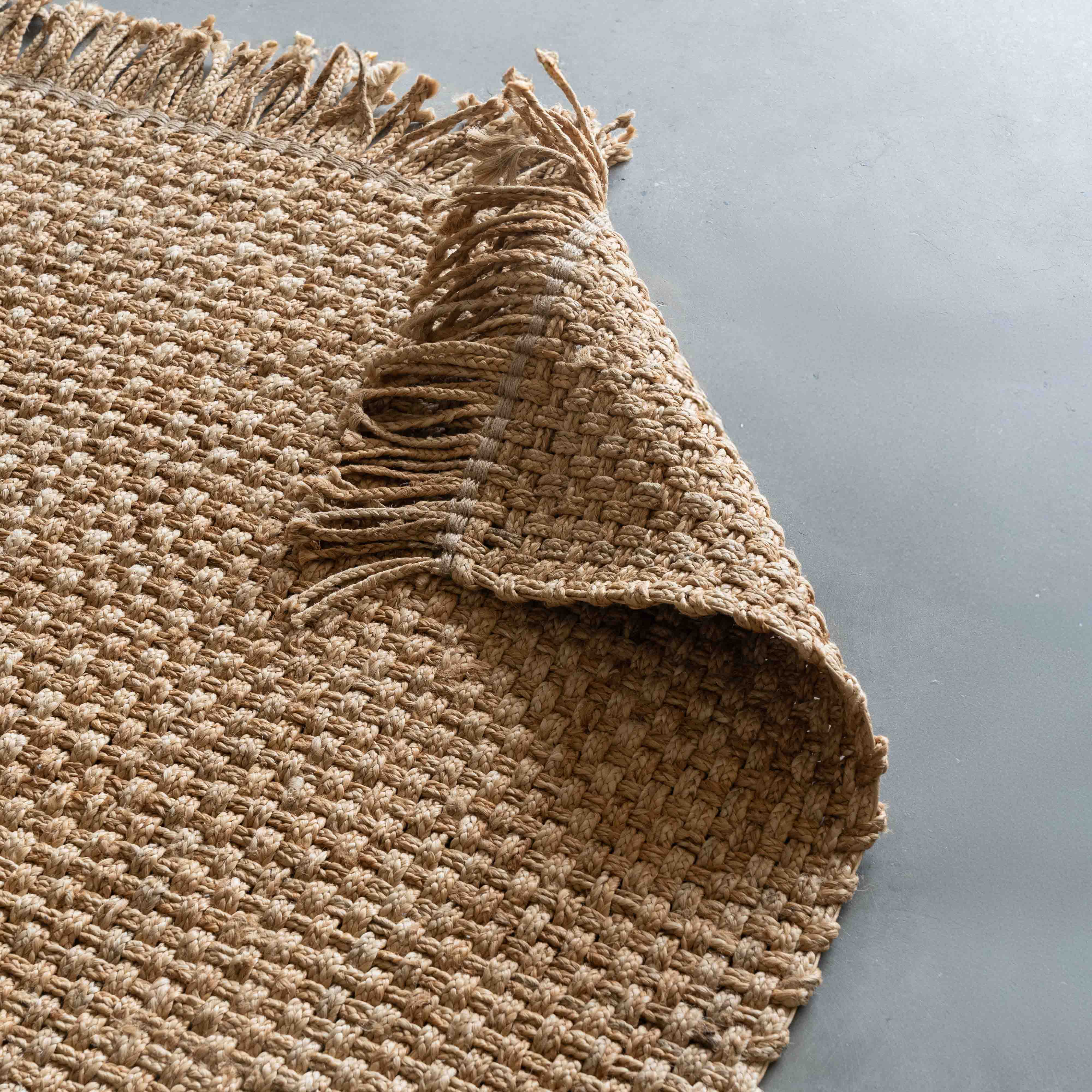 Basket Weave BRJ Jute Blend Brown Handcrafted Jute Rug - Rugs - WS Living Furniture  Furniture Store in Dubai