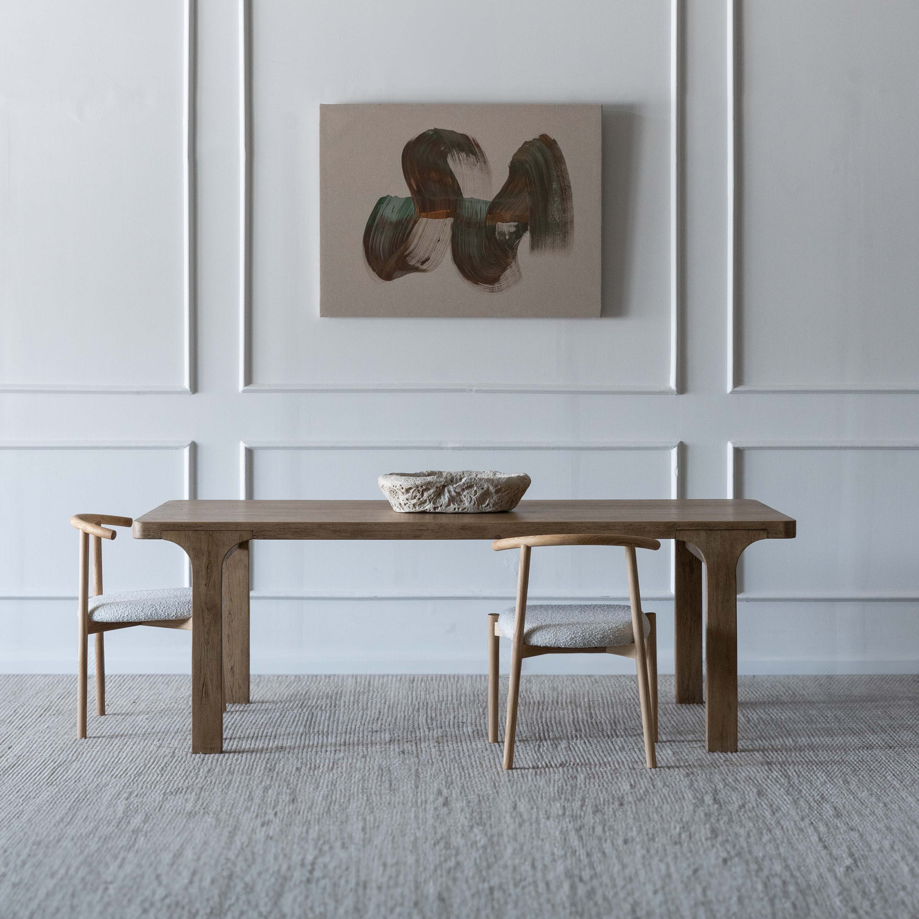 Beratta Solid Wood Modern Rectangle Dining Table (GC145-A) - Dining Table - WS Living Furniture Furniture Store in Dubai