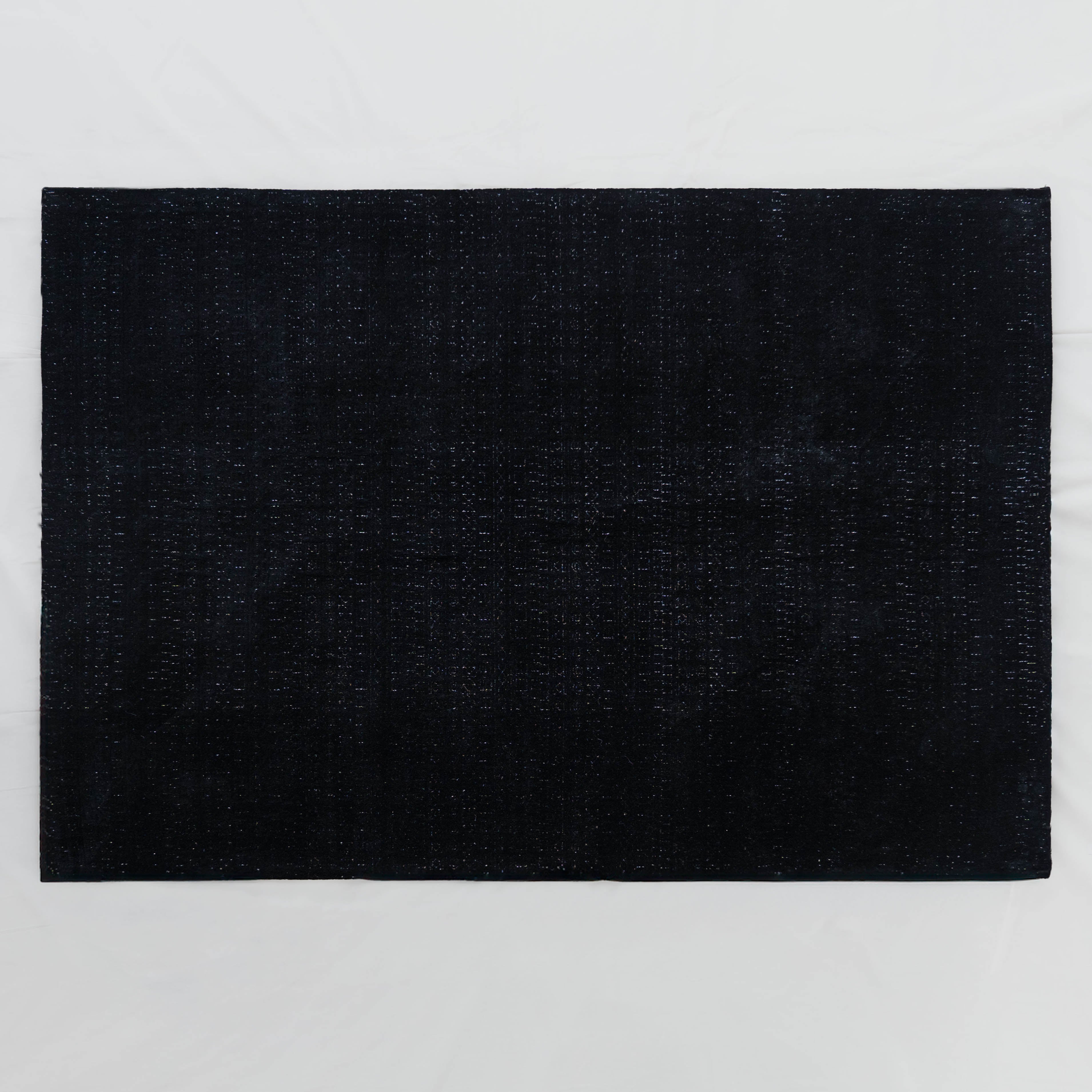 سجادة كلاسيكية ناعمة من الصوف الأسود والفضي مصنوعة يدوياً