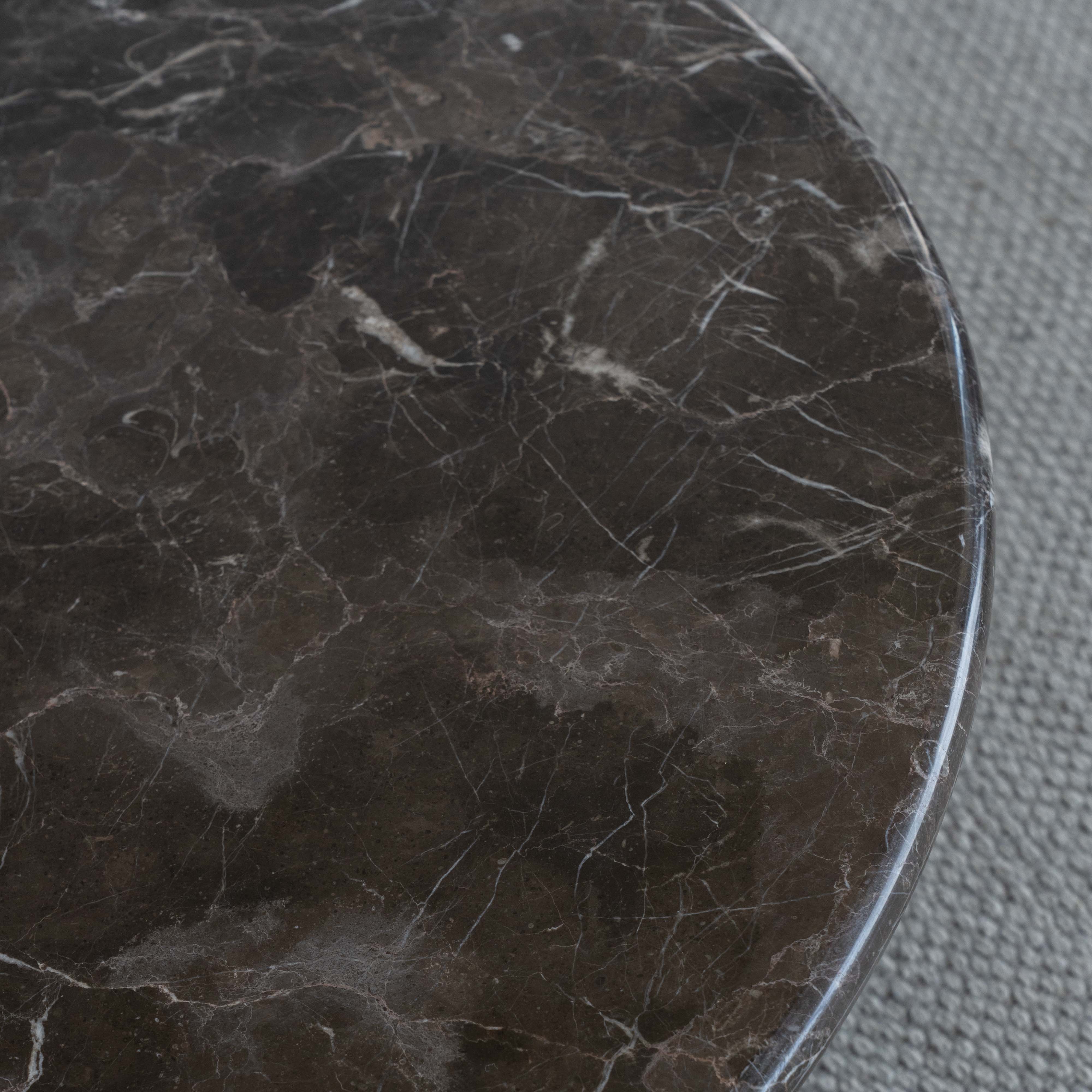Imperio Brown Marble Round Coffee Table