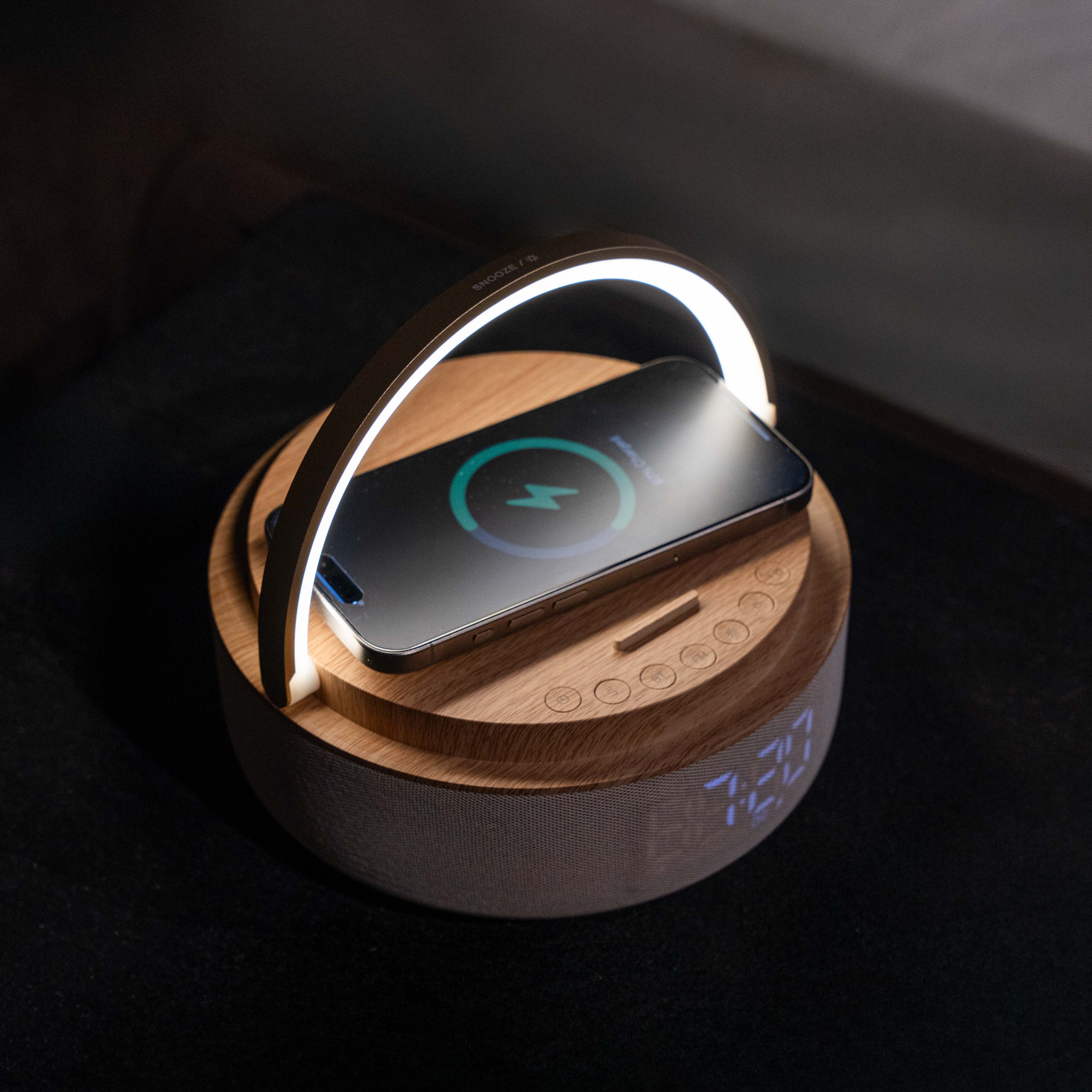 GlowSync Bluetooth Speaker with Wireless Charger & LED Desk Table Lamp - Table Lamps - WS Living Furniture Furniture Store in Dubai