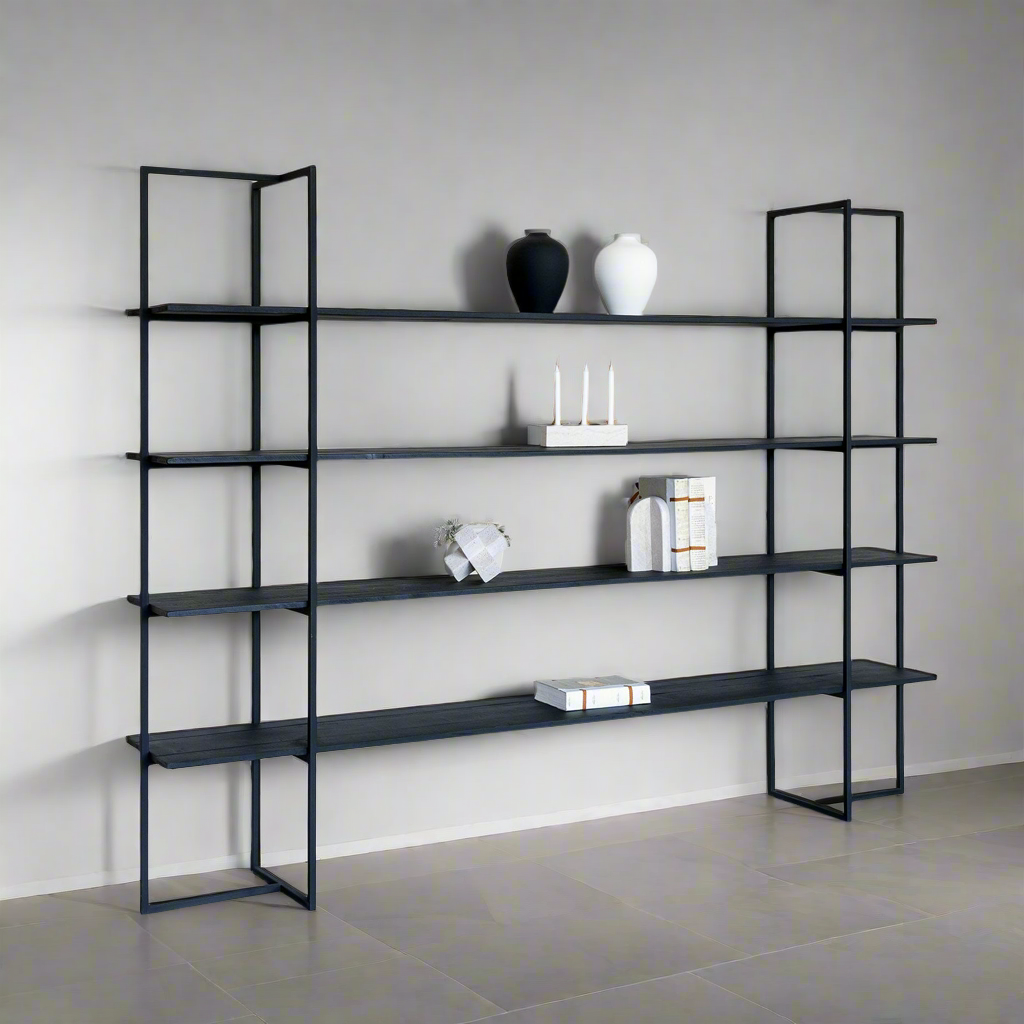 Tokyo Long Wooden Shelf With Steel Frame - Shelves - WS Living Furniture  Furniture Store in Dubai