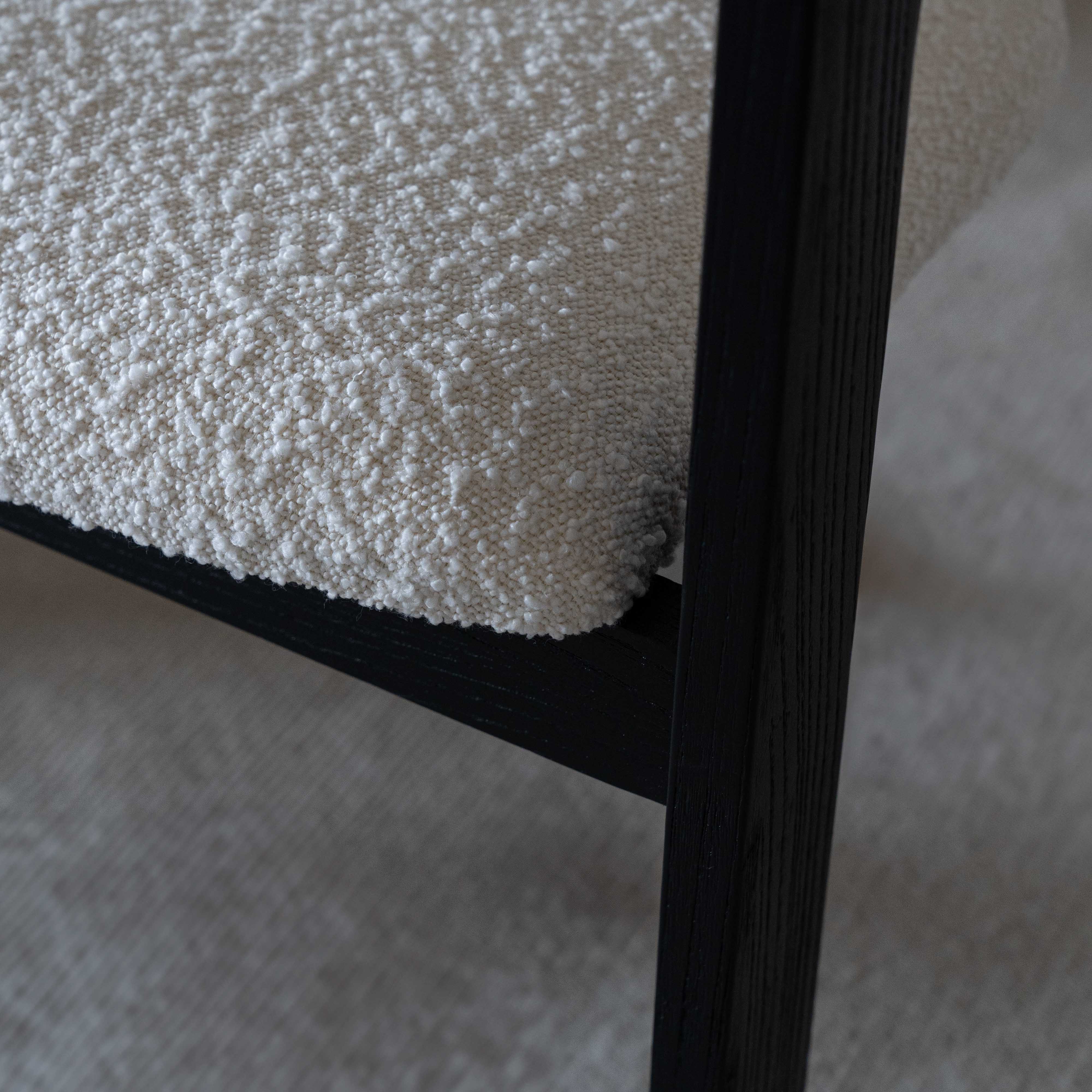 Caden Black Solid Wood & Boucle Dining Chair - Dining Chairs - WS Living Furniture  Furniture Store in Dubai