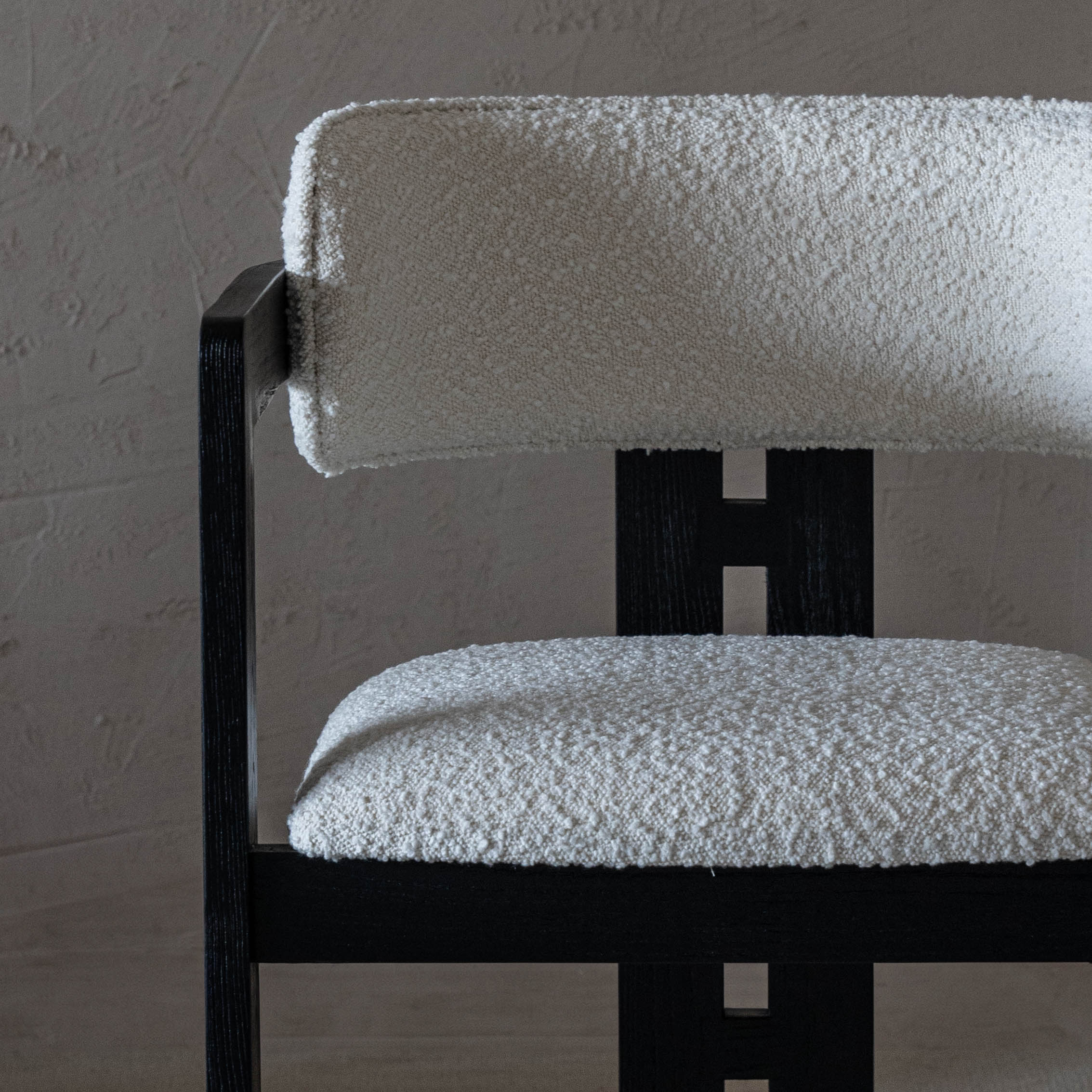 Caden Black Solid Wood & Boucle Dining Chair - Dining Chairs - WS Living Furniture  Furniture Store in Dubai