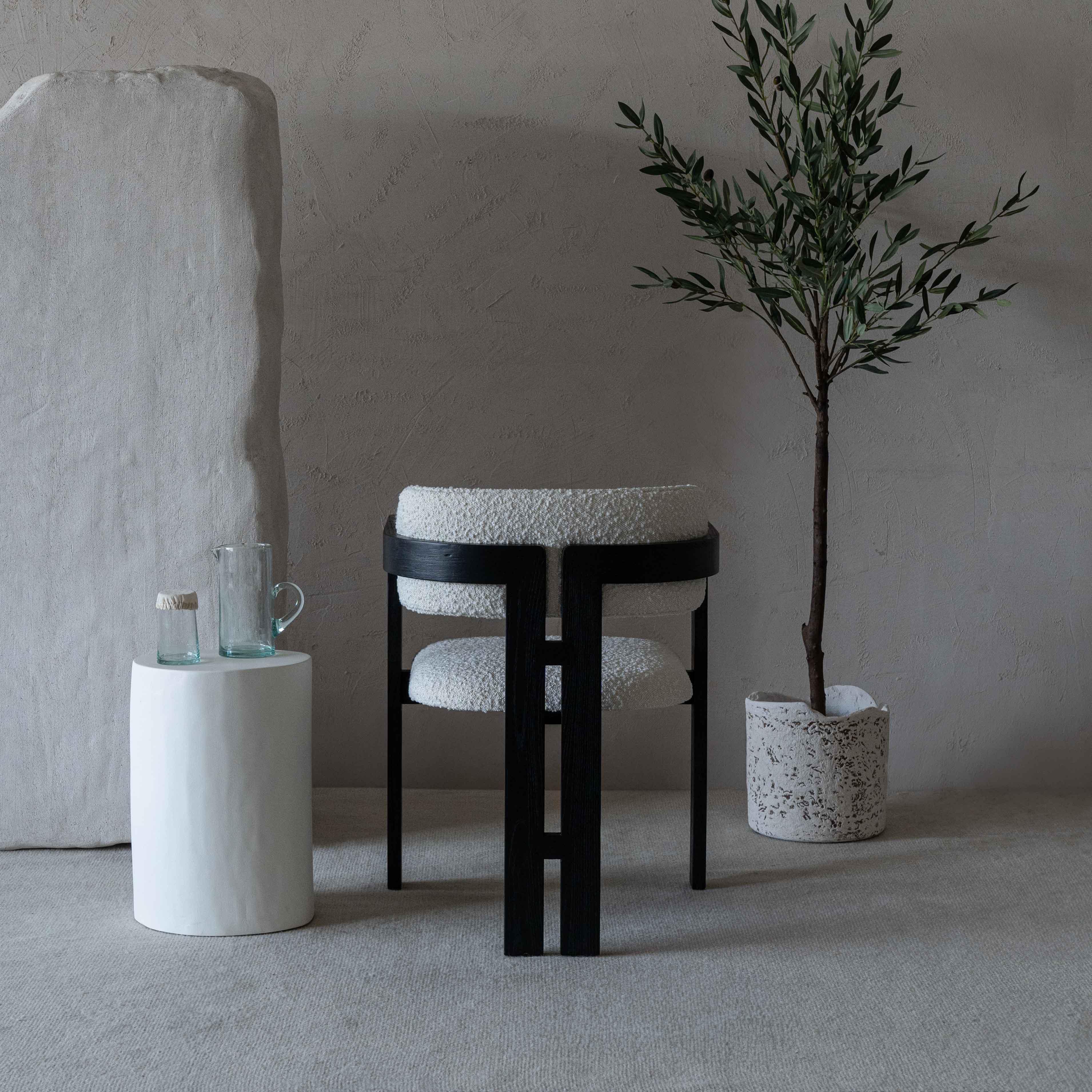 Caden Black Solid Wood & Boucle Dining Chair - Dining Chairs - WS Living Furniture  Furniture Store in Dubai