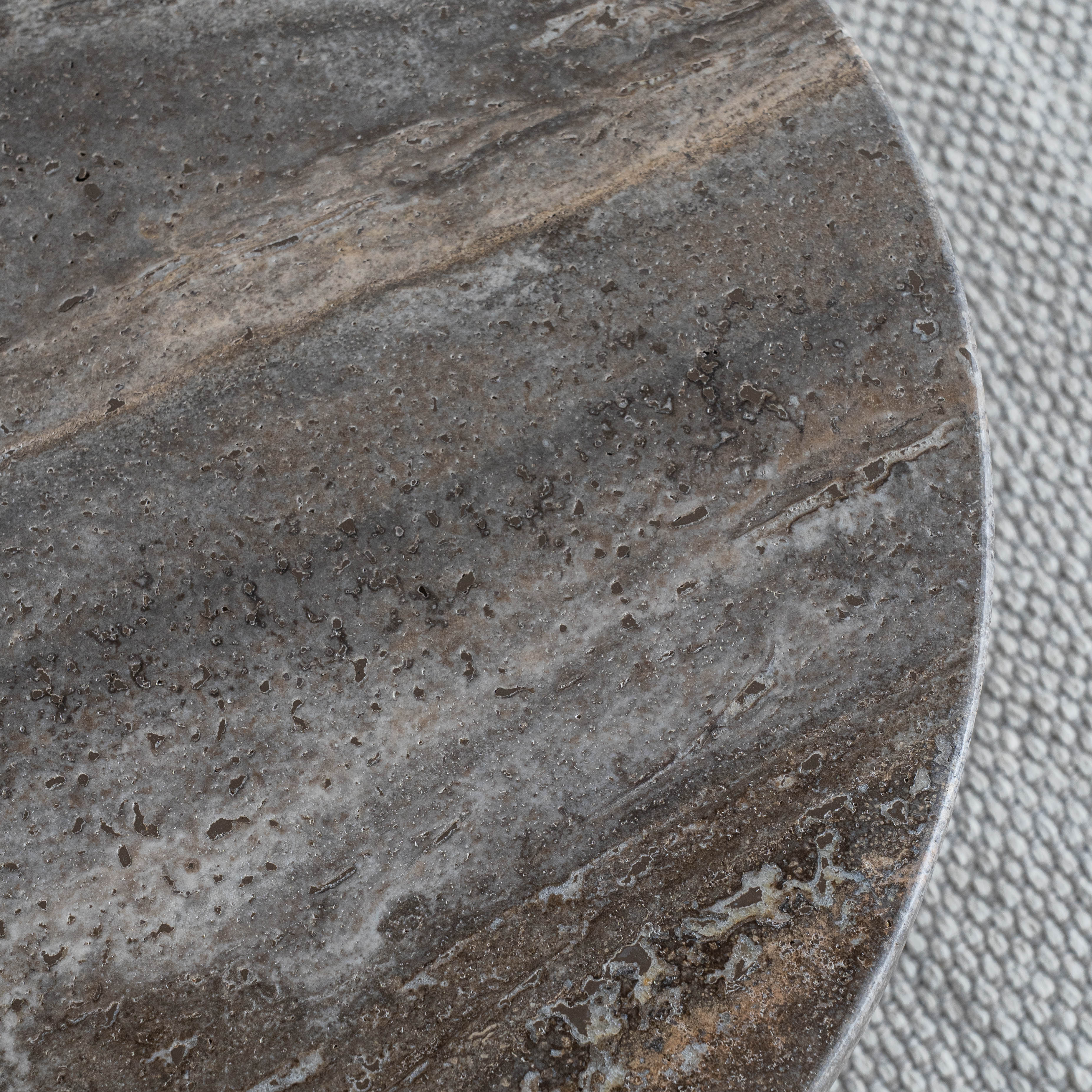 Caliza Oval Natural Marble Coffee Table With Shelf - Coffee Table - WS Living Furniture  Furniture Store in Dubai
