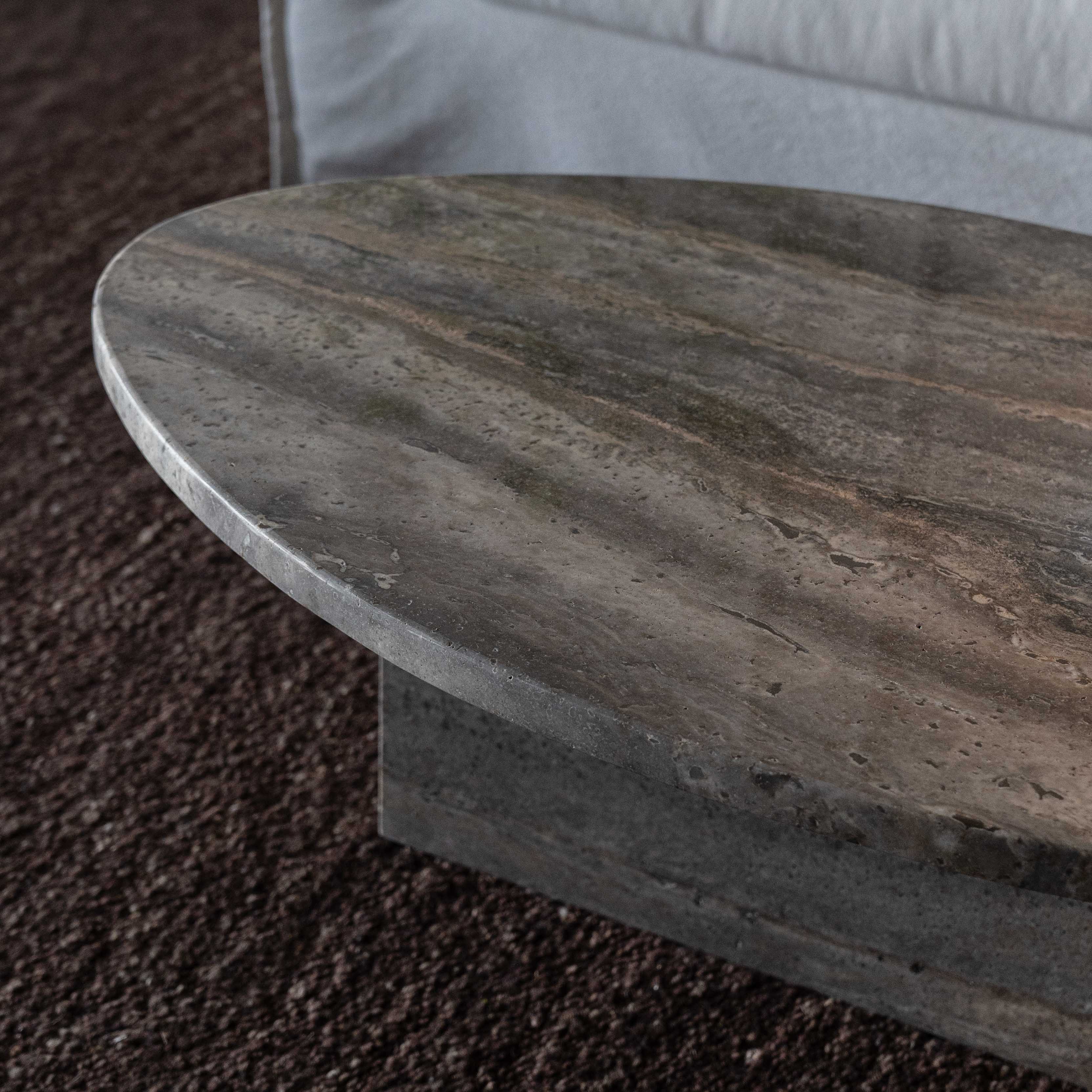 Caliza Natural Marble Oval Coffee Table