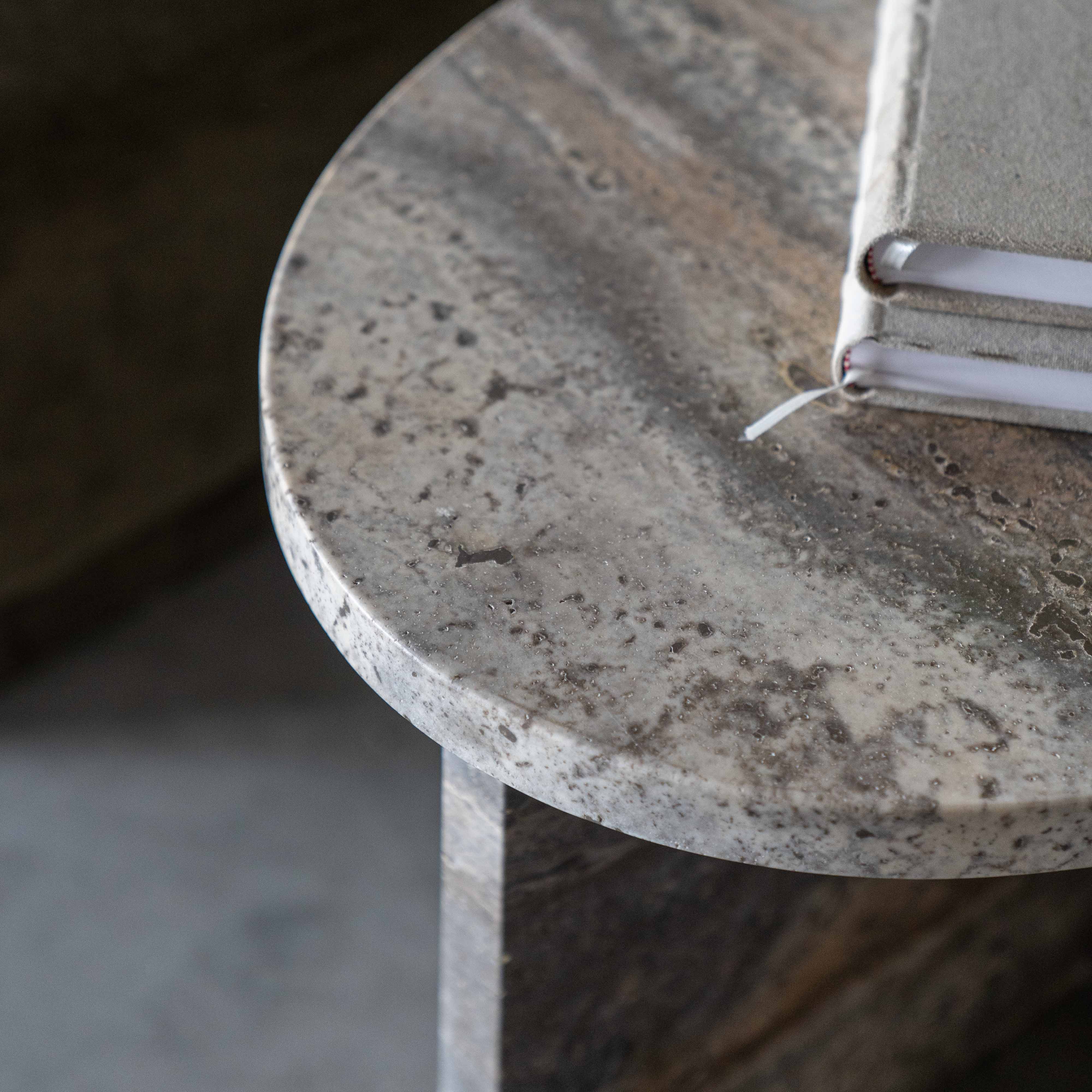 Caliza Natural Marble Side Table - Side Table - WS Living Furniture Furniture Store in Dubai