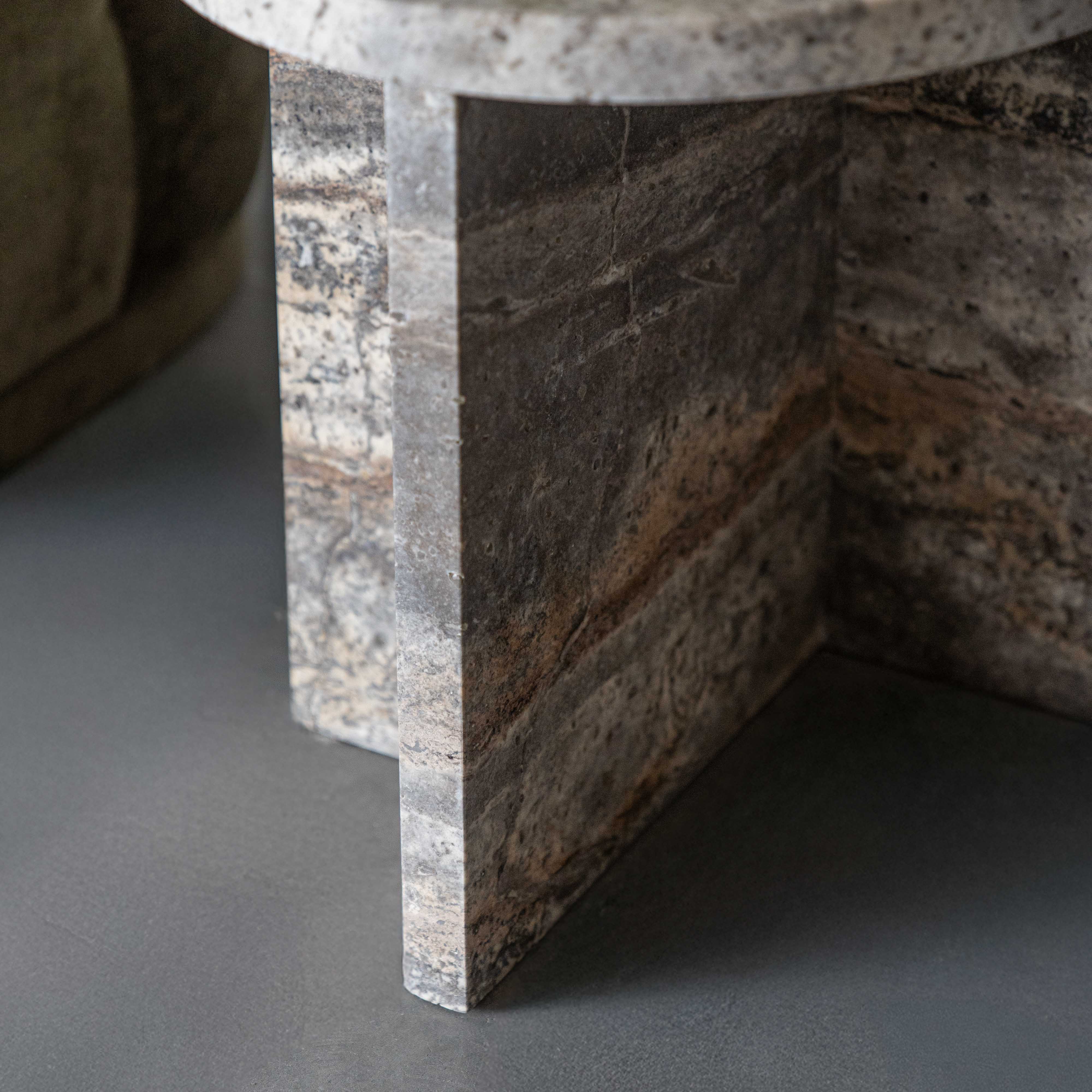 Caliza Natural Marble Side Table - Side Table - WS Living Furniture Furniture Store in Dubai