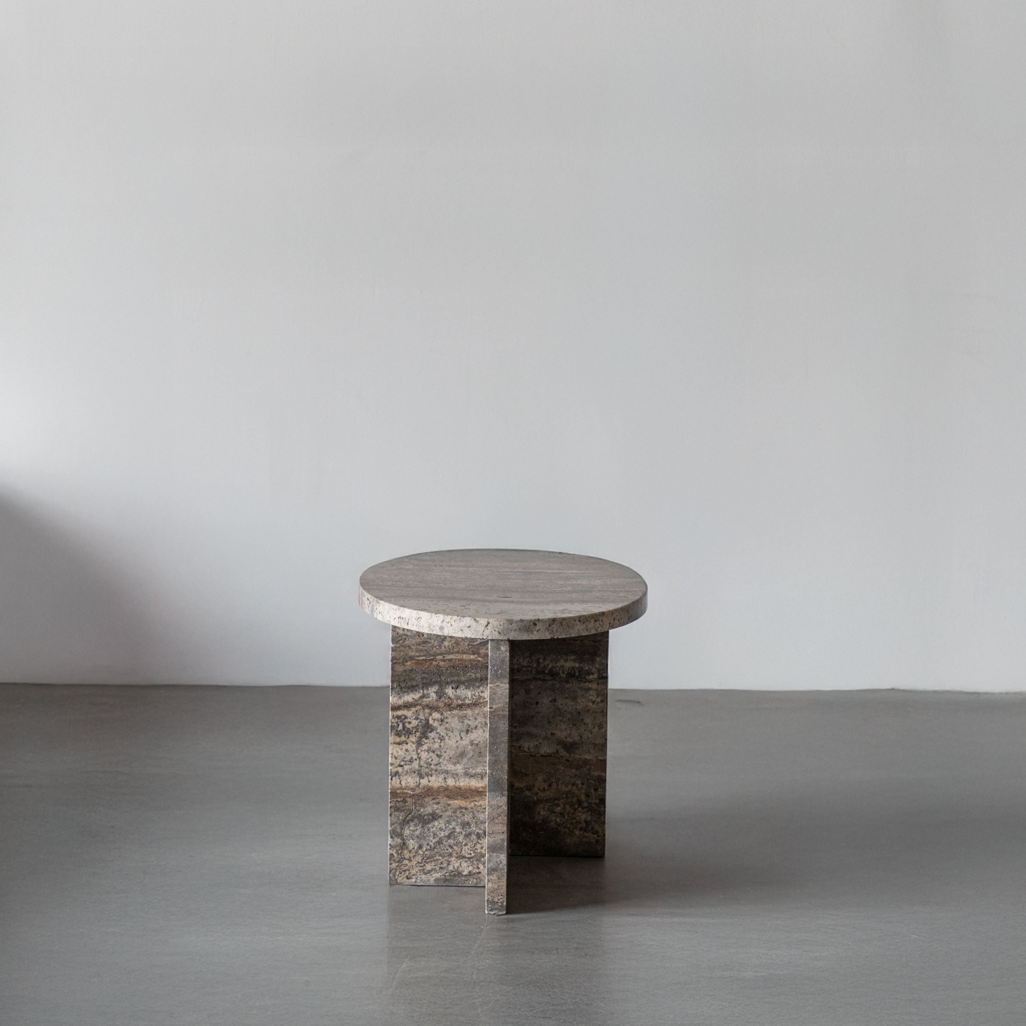 Caliza Natural Marble Side Table - Side Table - WS Living Furniture Furniture Store in Dubai
