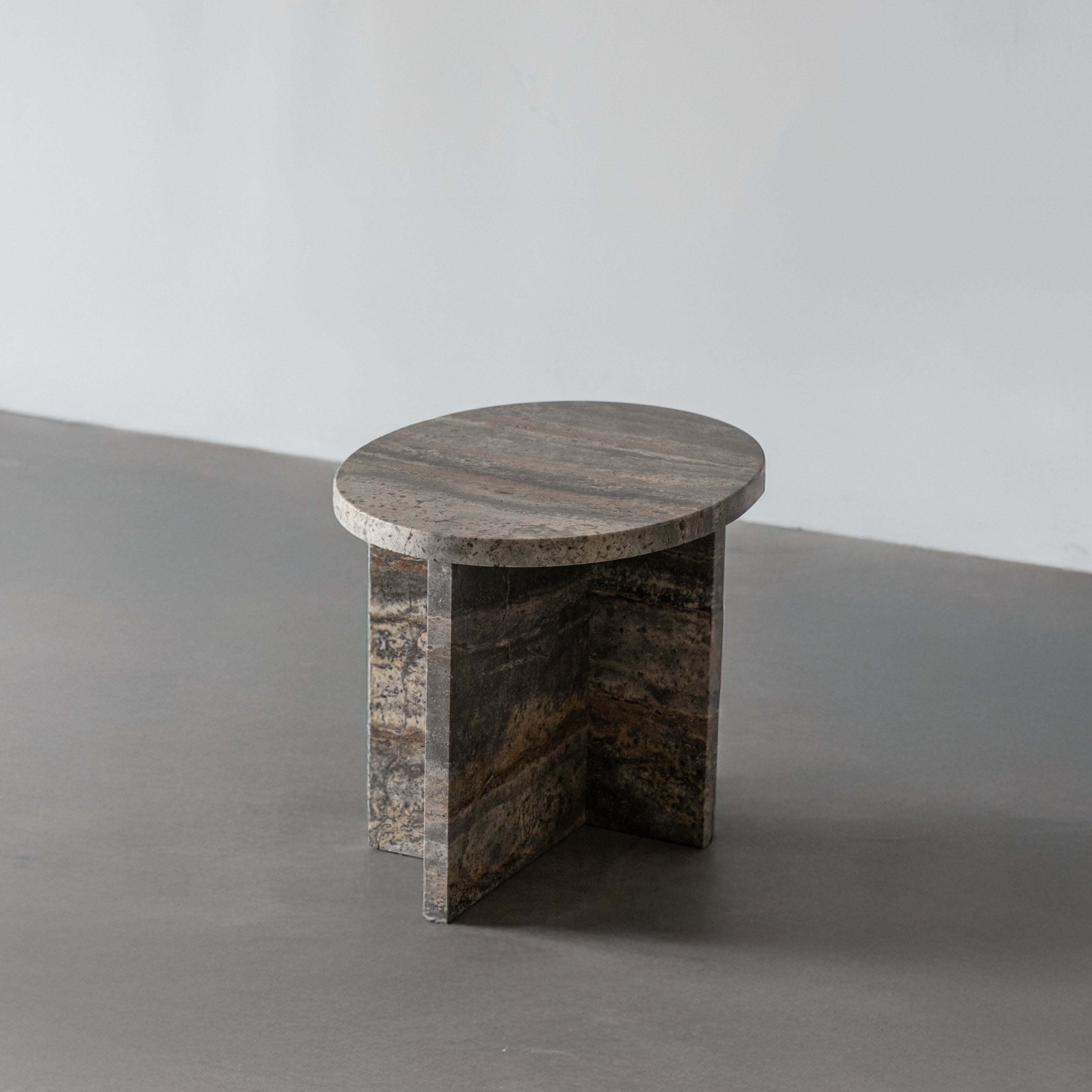 Caliza Natural Marble Side Table - Side Table - WS Living Furniture Furniture Store in Dubai