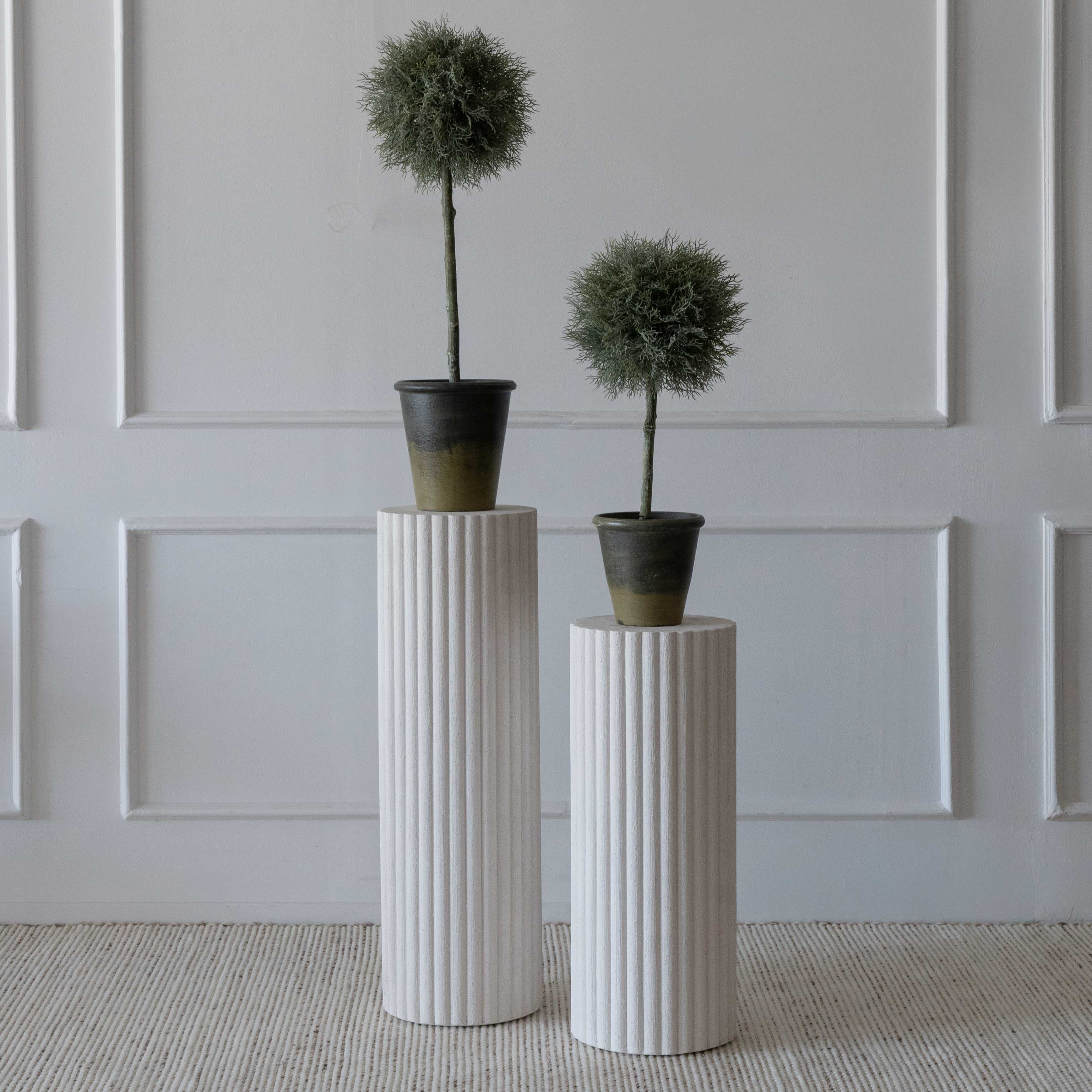 Carolina Alaska Fluted Wood Pedestal | Accent Table - Pedestal - WS Living Furniture  Furniture Store in Dubai
