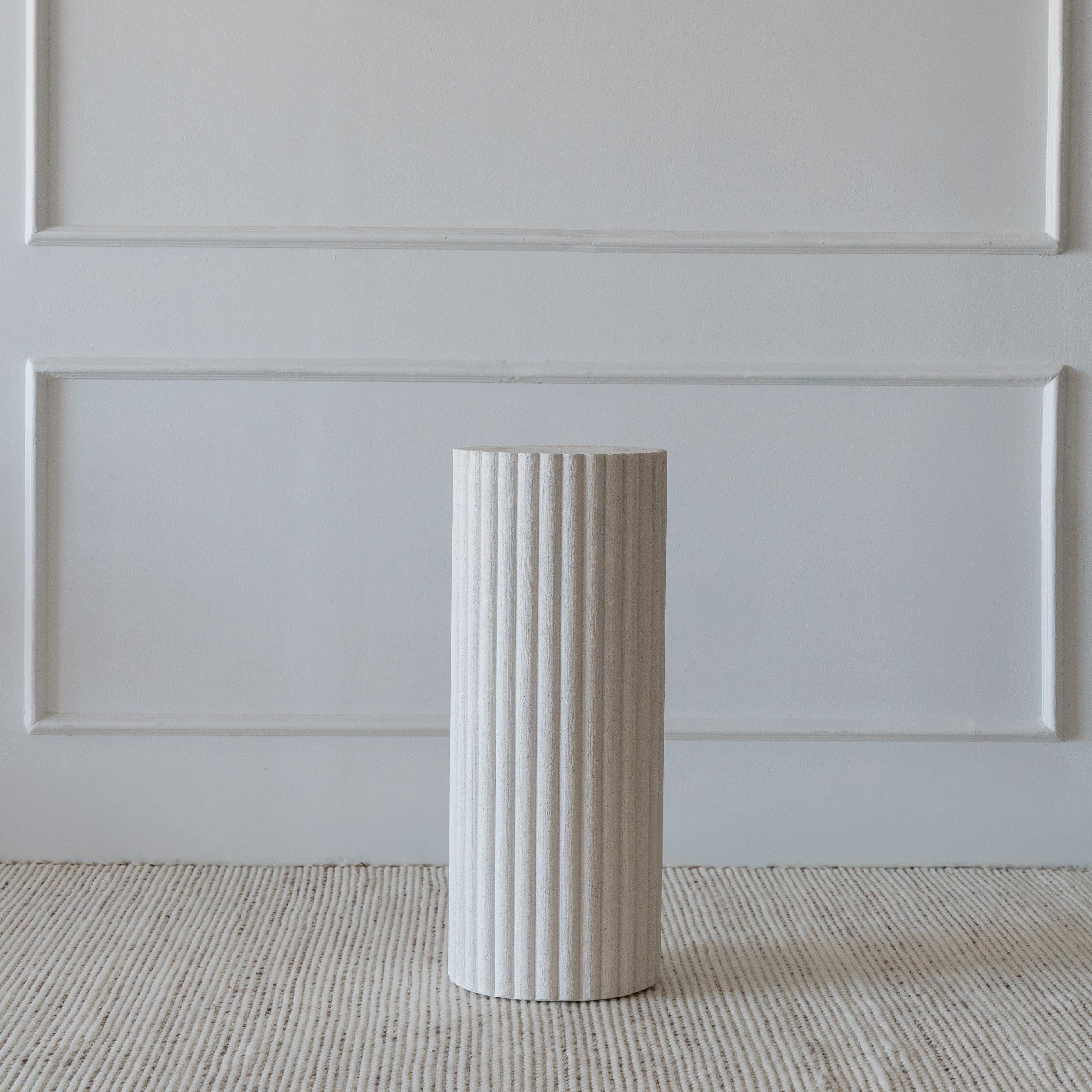 Carolina Alaska Fluted Wood Pedestal | Accent Table - Pedestal - WS Living Furniture  Furniture Store in Dubai