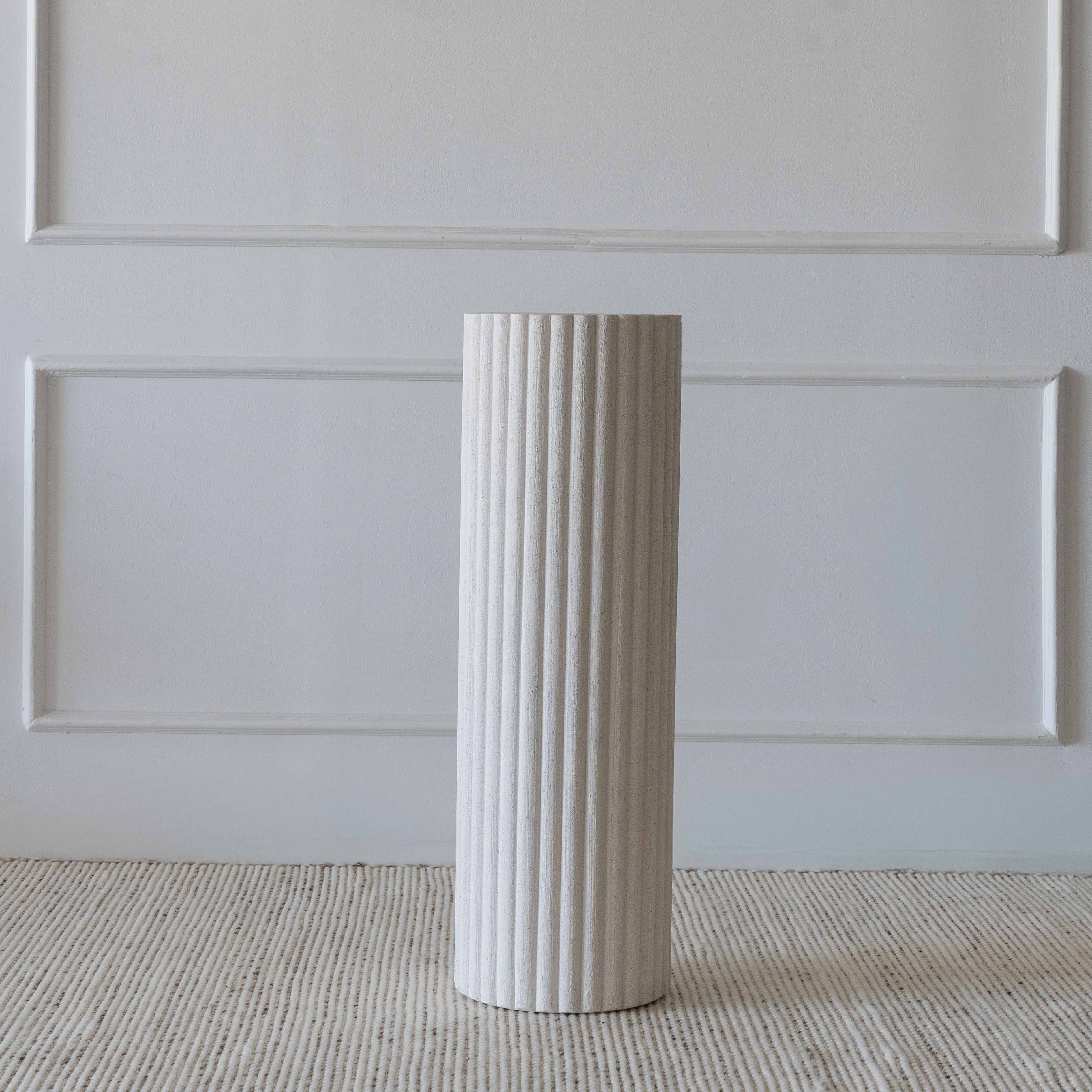 Carolina Alaska Fluted Wood Pedestal | Accent Table - Pedestal - WS Living Furniture  Furniture Store in Dubai