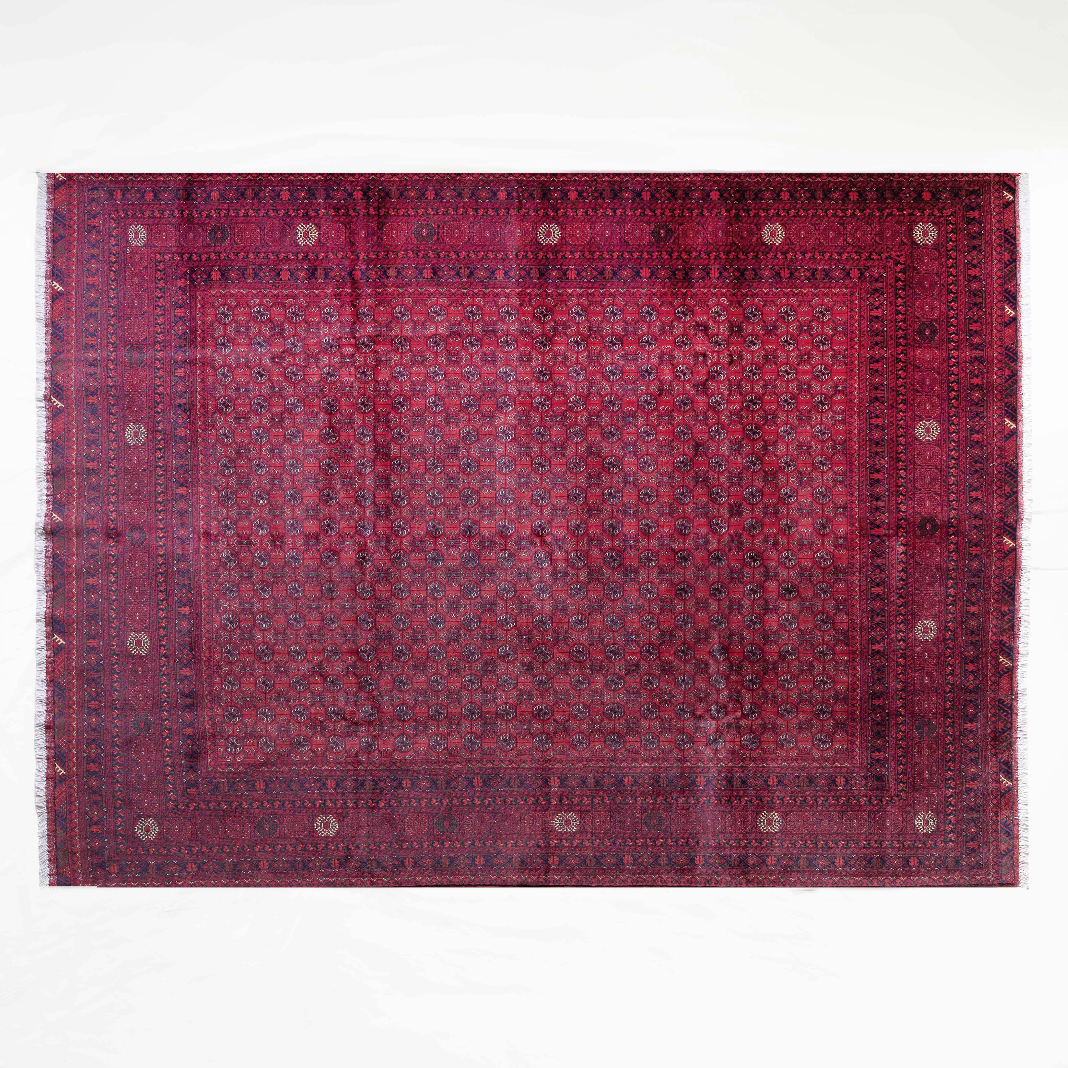 Plateau Red Vintage Anatolian Afghan Rug 252x357cm