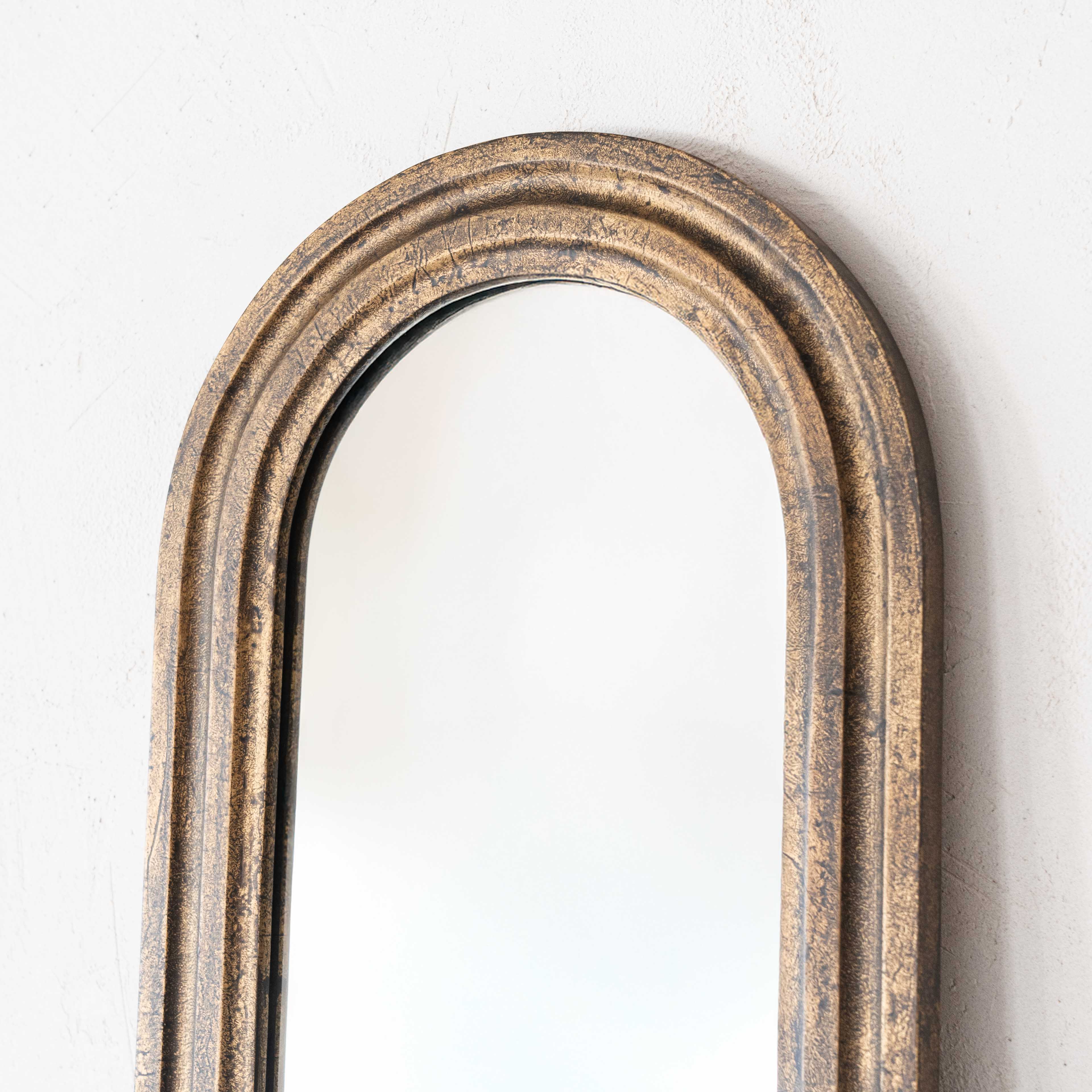 Cedar Solid Wood Arch Full Length Floor Mirror - CW-12479 - Mirrors - WS Living Furniture  Furniture Store in Dubai