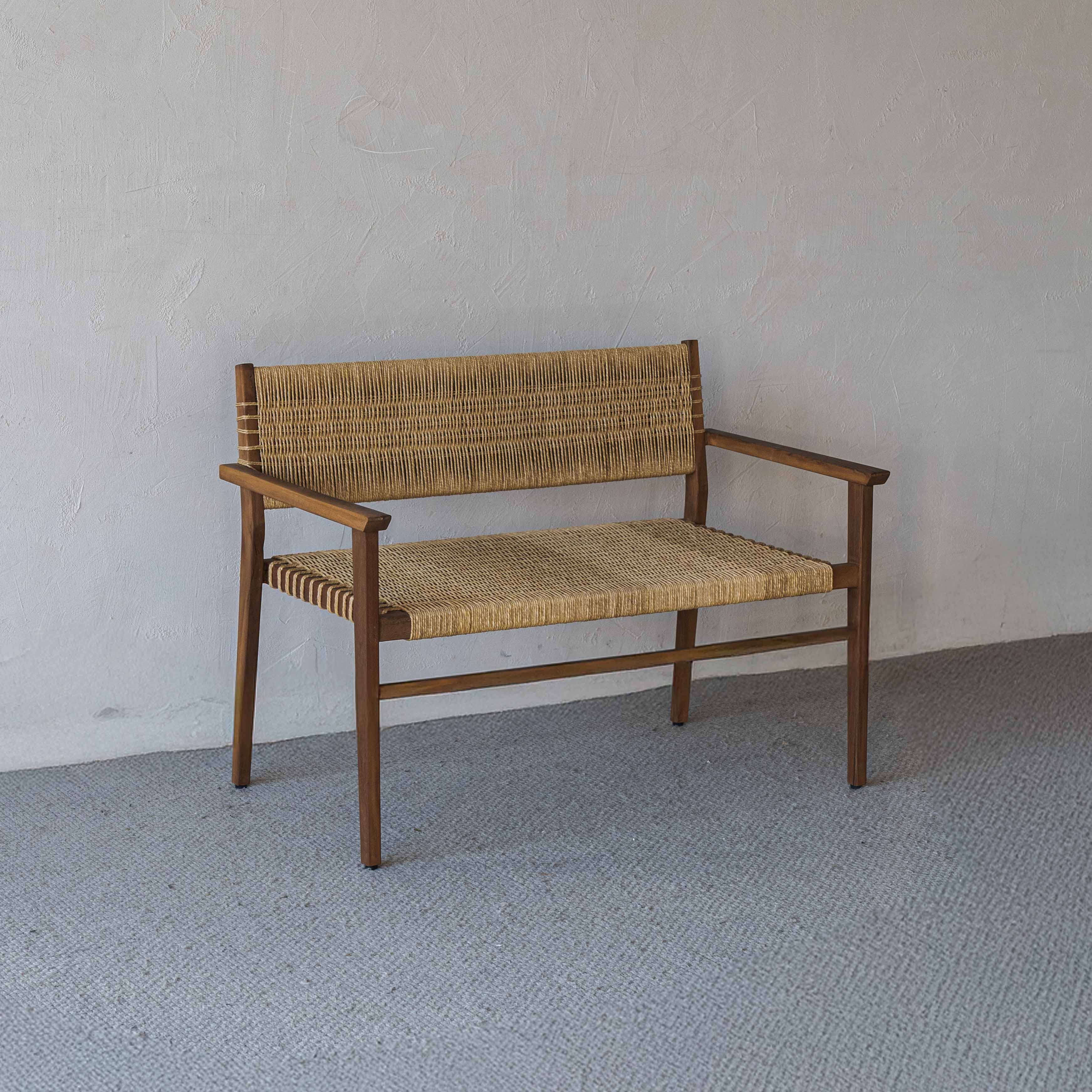 Celeste Wood & Rattan 2 Seater Sofa | Bench - Bench - WS Living Furniture Furniture Store in Dubai