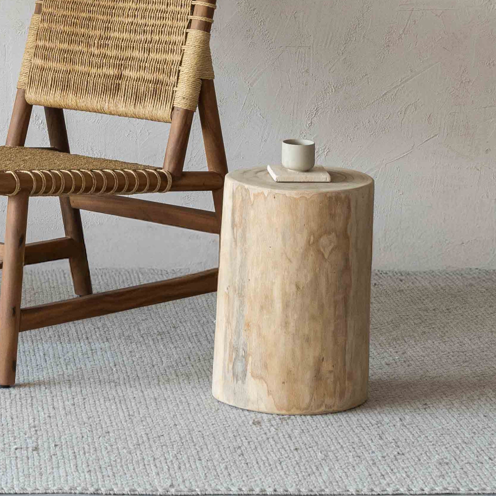 Natural Wood Tree Log Side Accent End Table - Side Table - WS Living Furniture  Furniture Store in Dubai