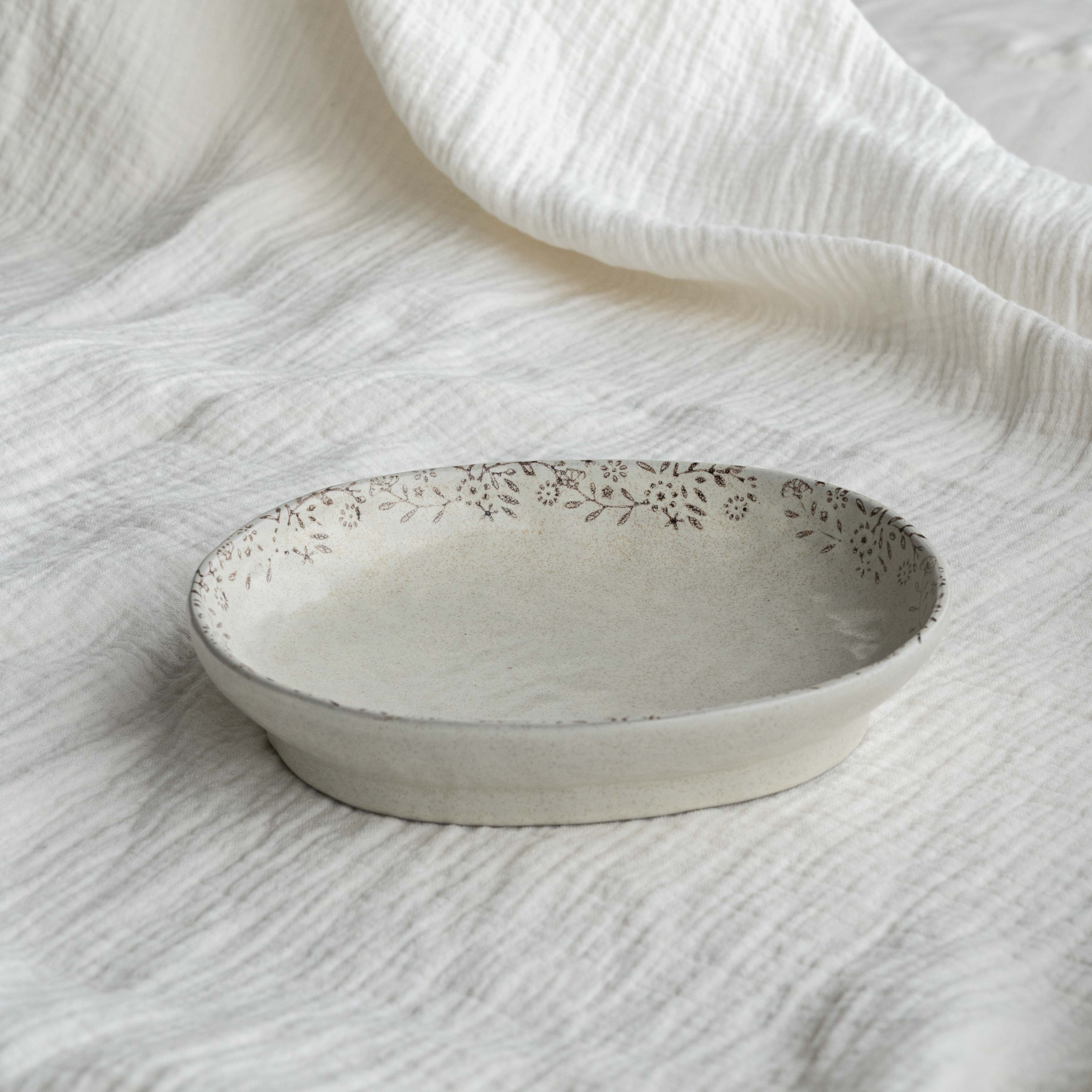 Classic Ceramic Dessert Plate- Brown - Dinnerware Sets - WS Living Furniture Furniture Store in Dubai