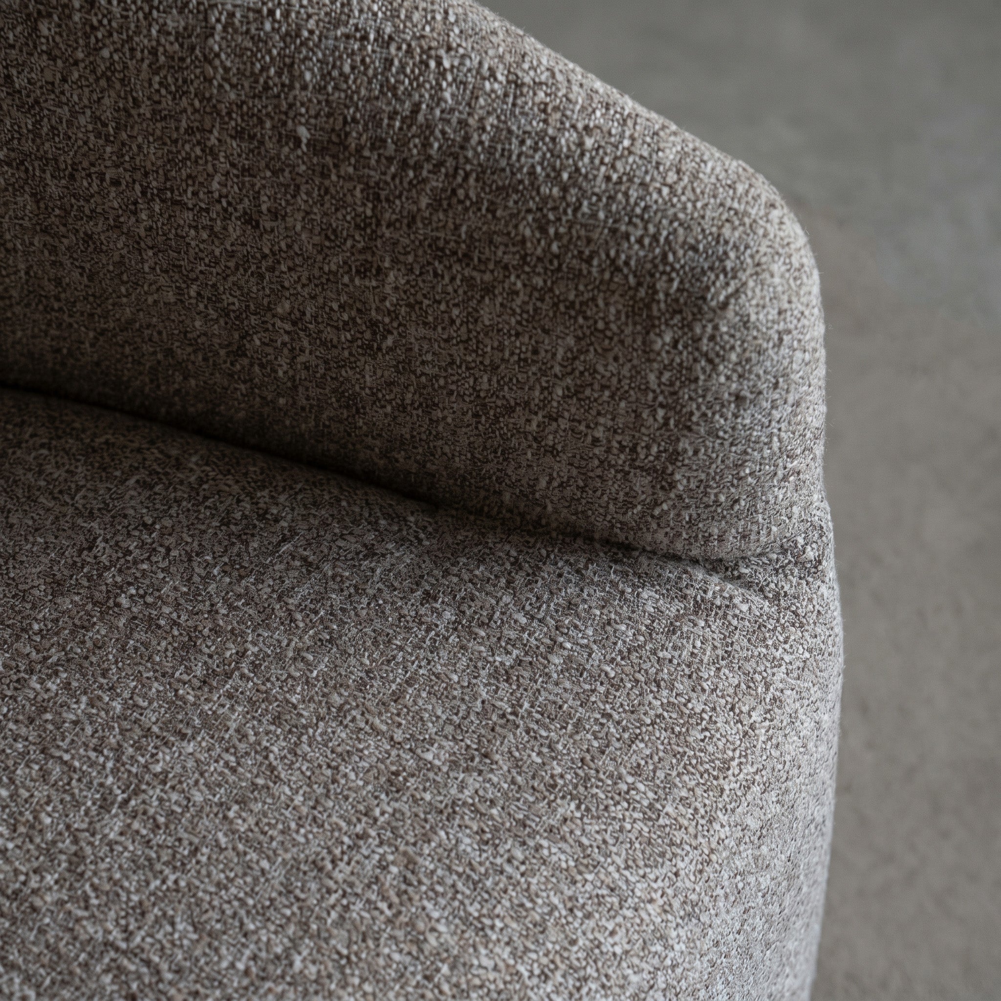 Galet Barrel Dining Armchair With Wheels - GREY