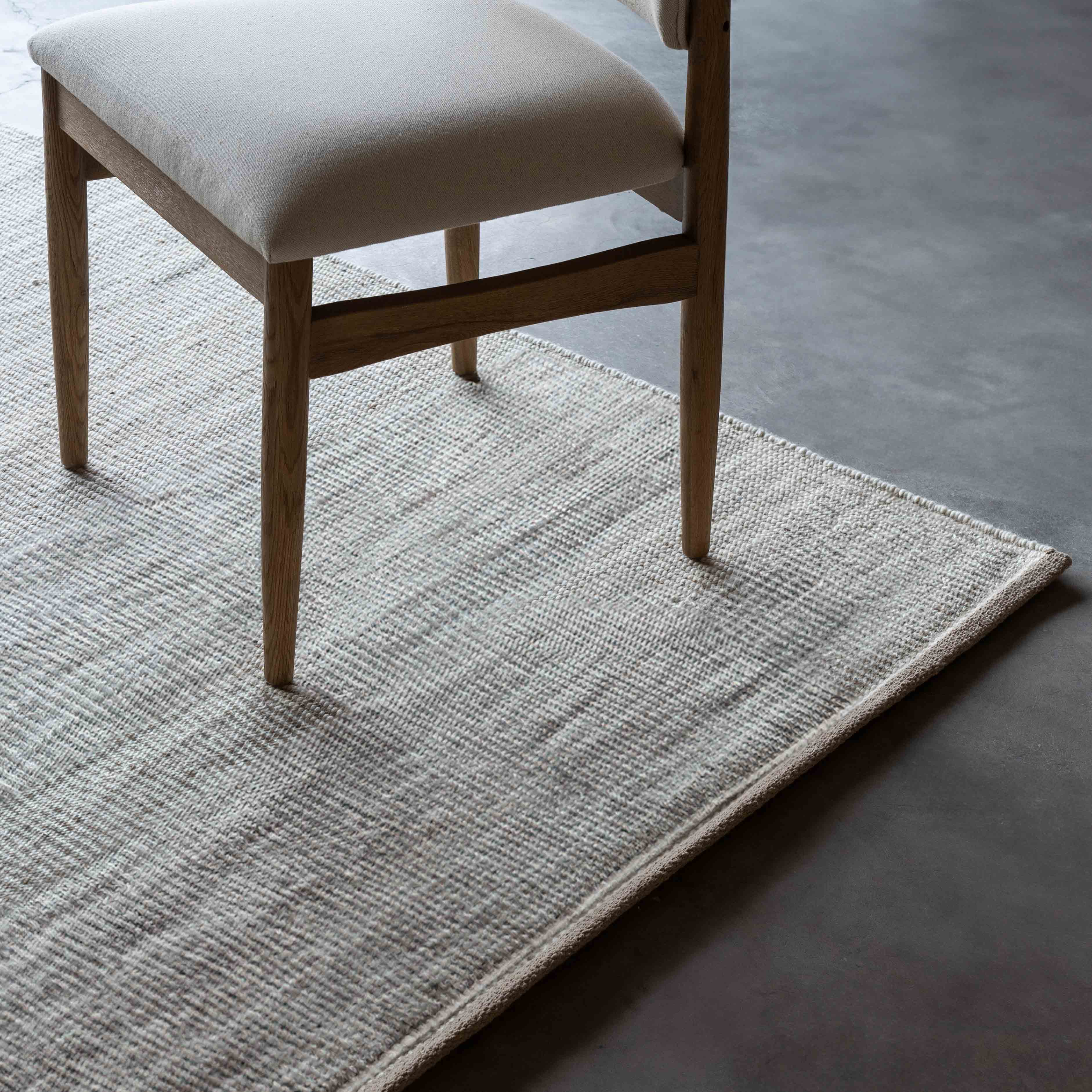Chennai Express Handcrafted Silver Ivory Wool Rug - Rugs - WS Living Furniture Furniture Store in Dubai