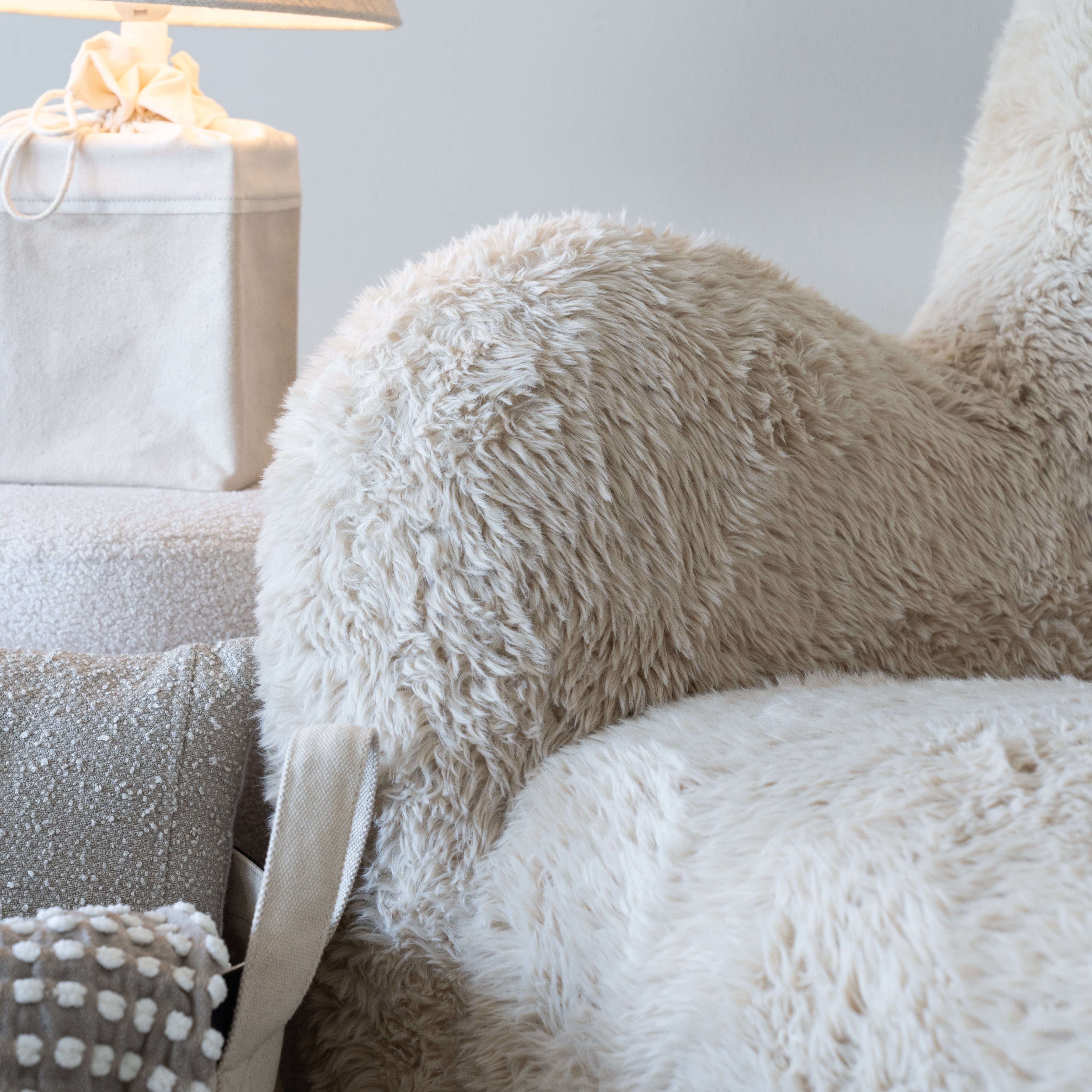 Chloe Armchair Fur Fabric - Lounge Chair - WS Living Furniture Furniture Store in Dubai