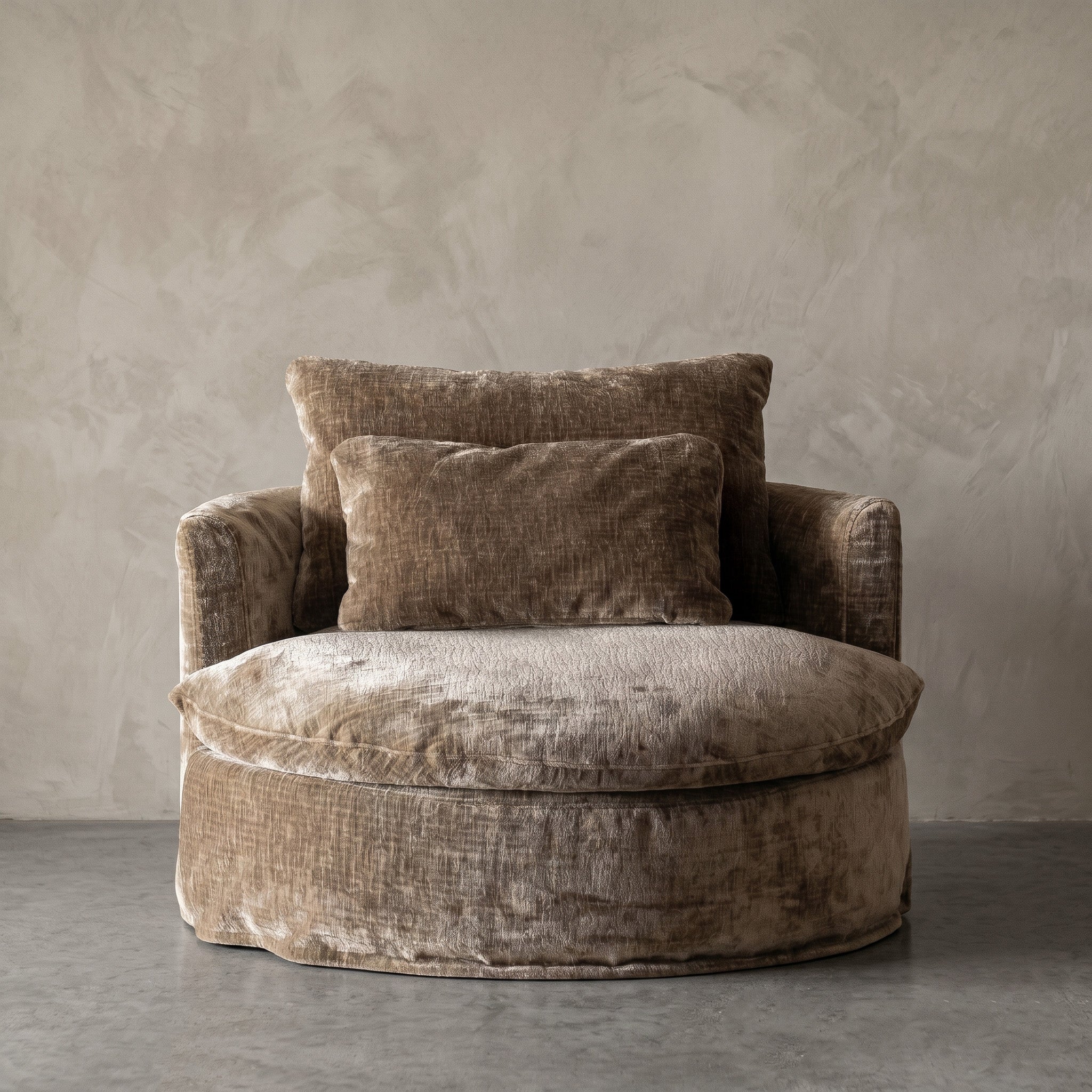 Cocoon Velvet Curve Modern Lounge Chair