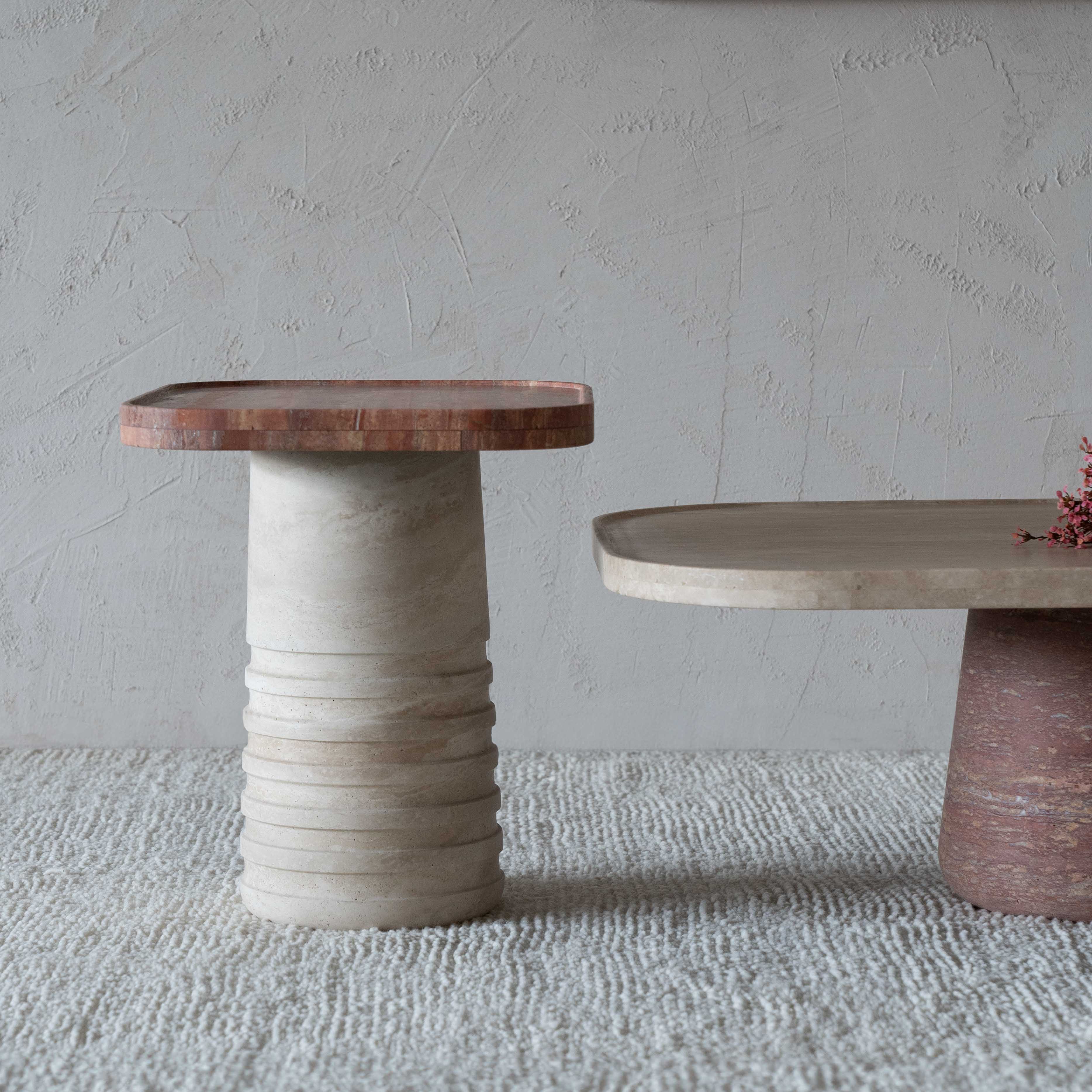 Gaella Modern Natural Marble Side Table | Accent Table - Side Tables - WS Living Furniture Furniture Store in Dubai