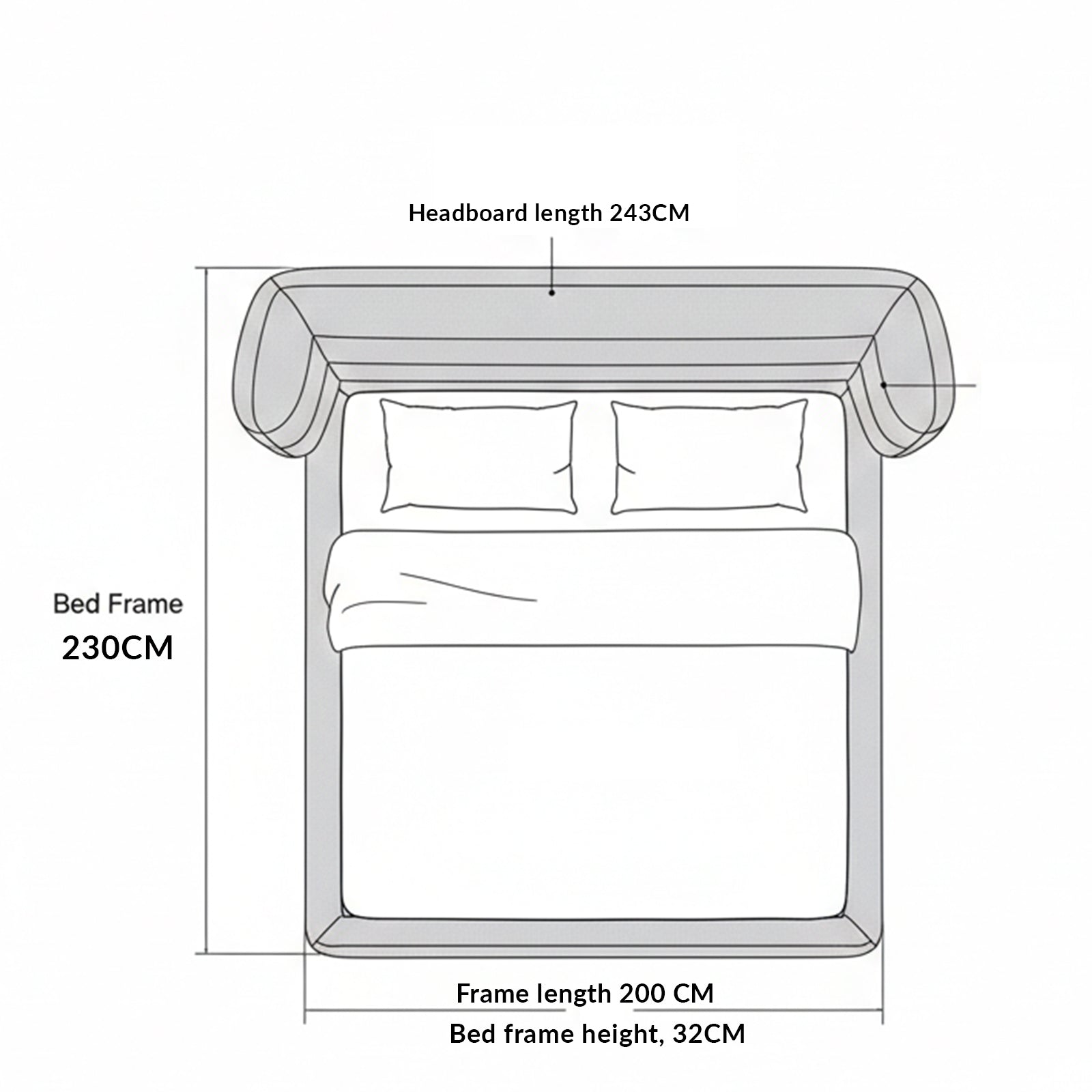 سرير ثاليا براون العصري والفاخر بحجم كينج 180×200 سم