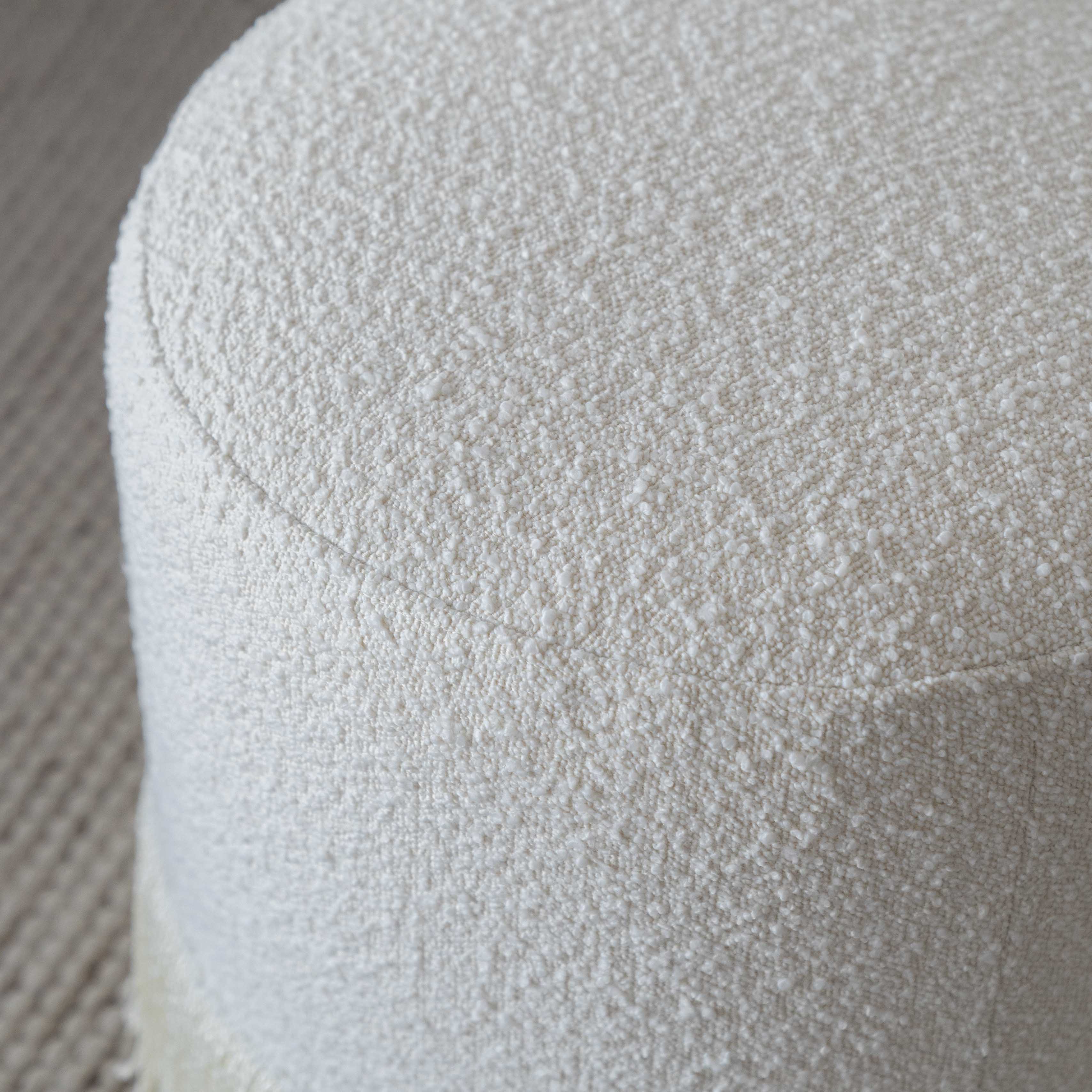 Contour Boucle Round Stool with Tassels | Pouf Ottoman - Pouf - WS Living Furniture Furniture Store in Dubai