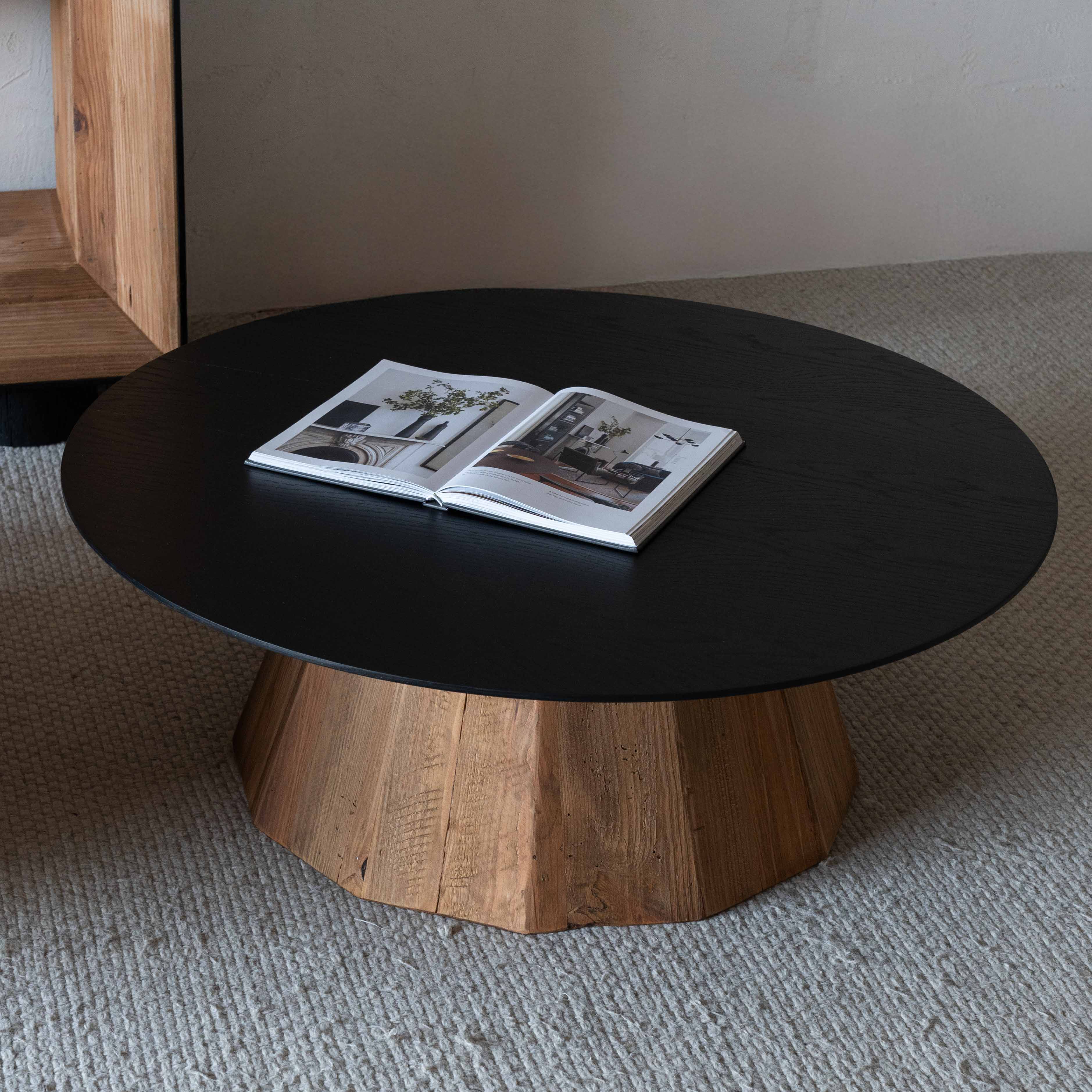 Cozywood Solid Wood Round Coffee Table - Coffee Tables - WS Living Furniture Furniture Store in Dubai