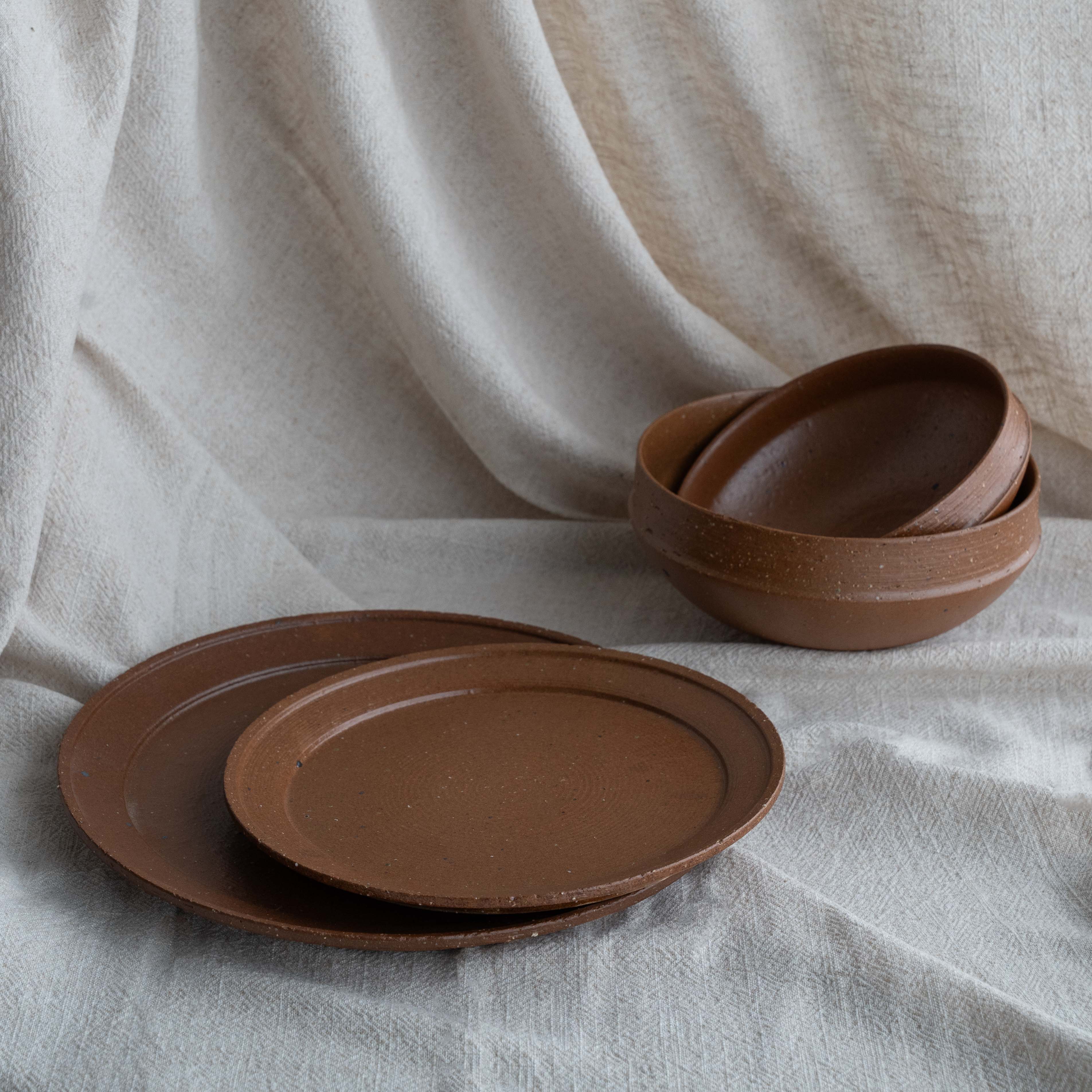 Claycore Red Orange Terracotta Dinner Set for 1